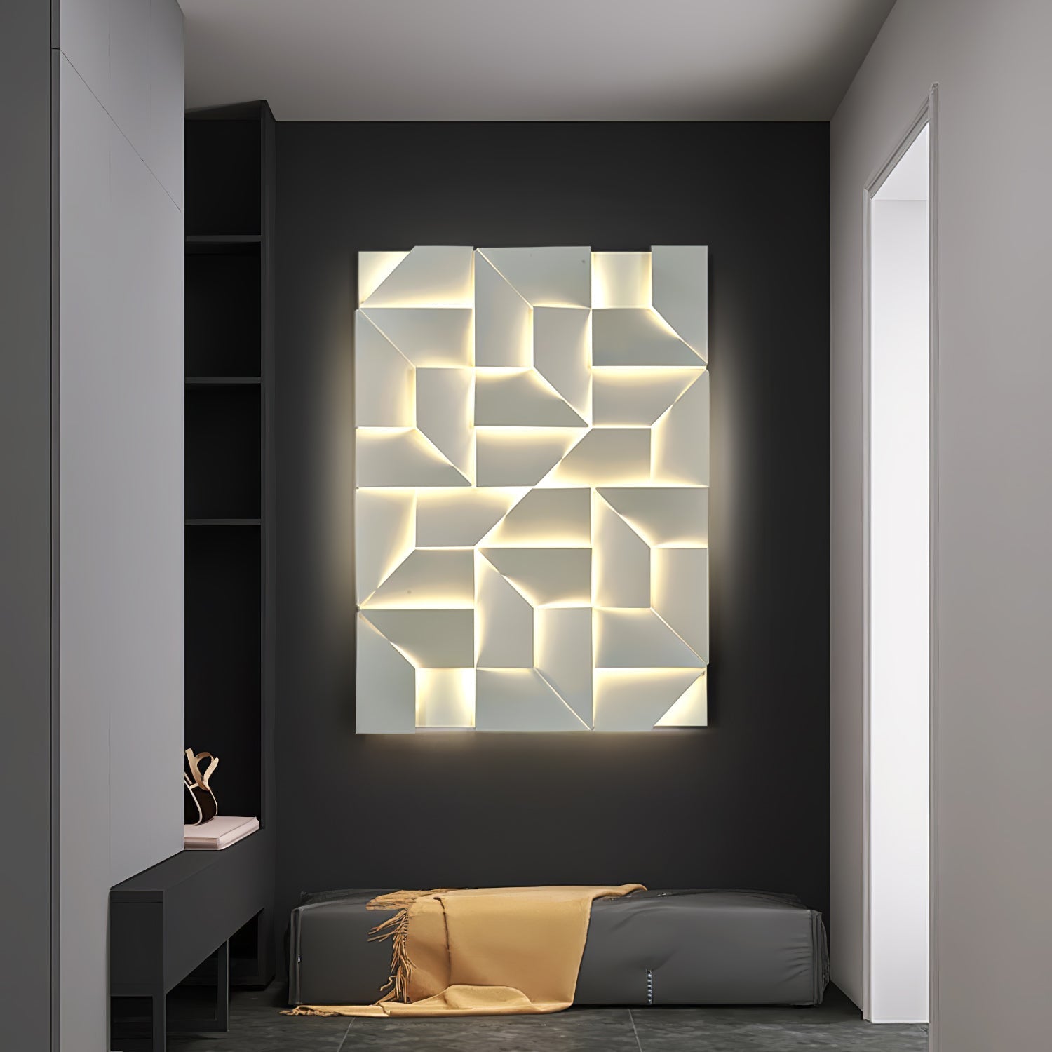 Wynor Shadows Grand Sconce Wall Lamp-Neutral Decor