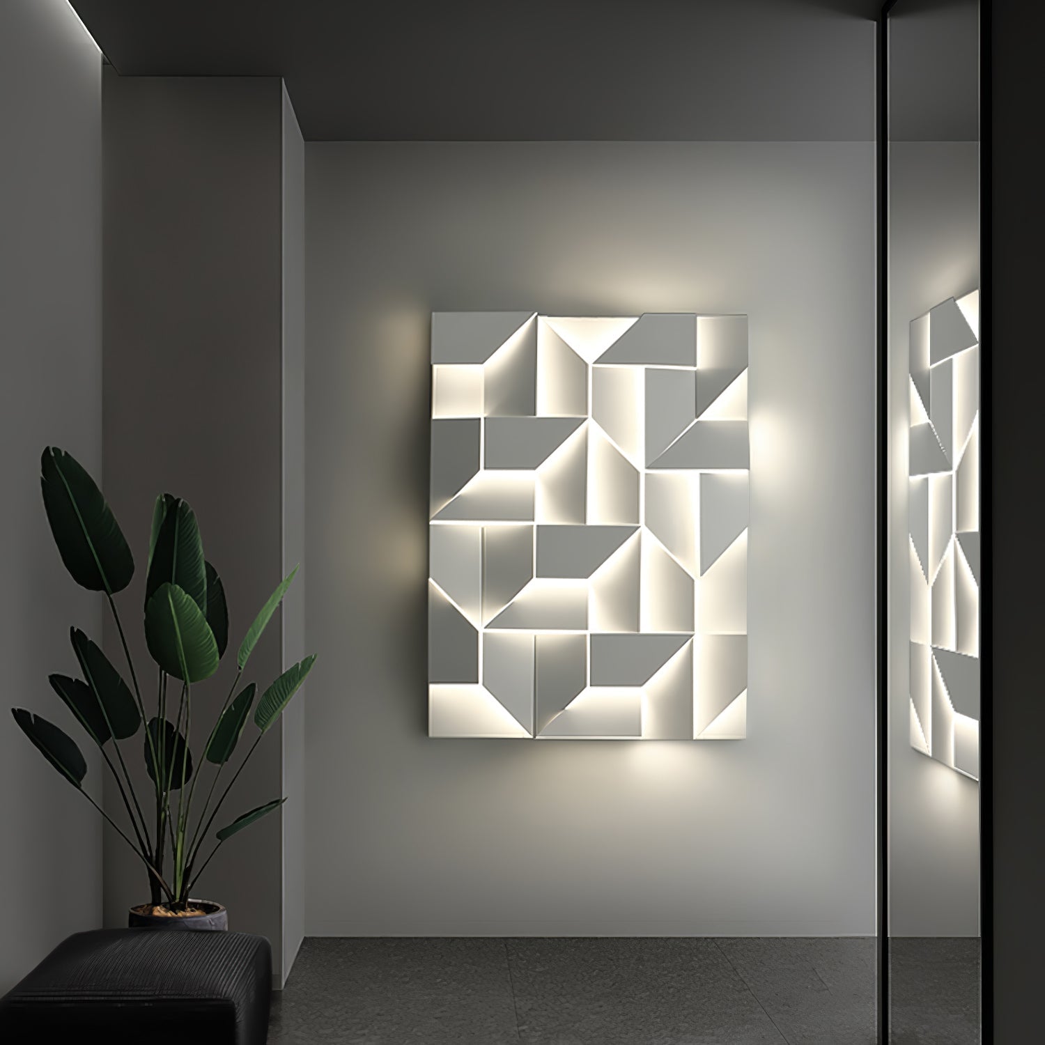 Deloza Shadows Rechargeable Grand Sconce Wall lamp-Neutral Decor