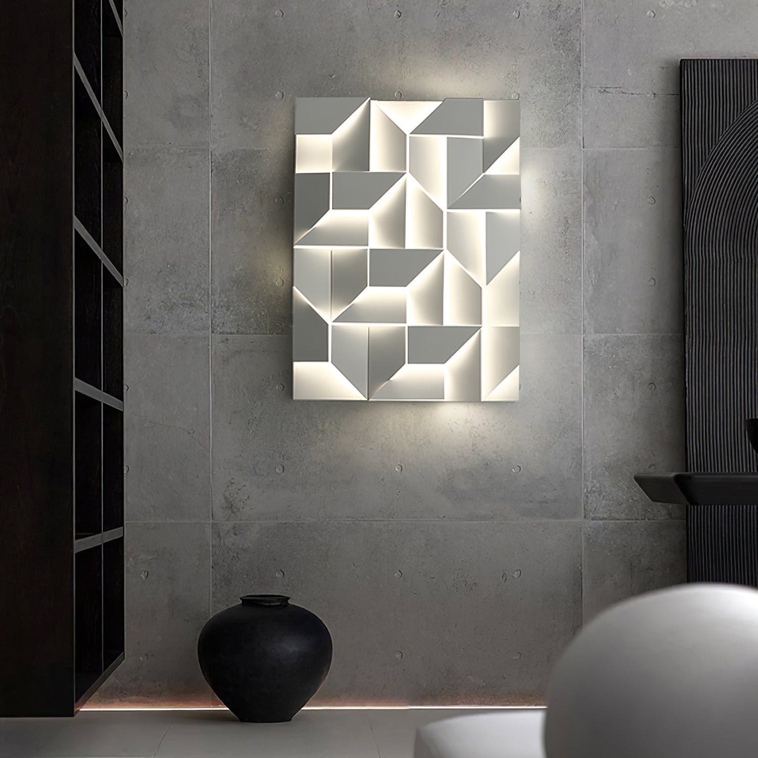 Deloza Shadows Rechargeable Grand Sconce Wall lamp-Neutral Decor