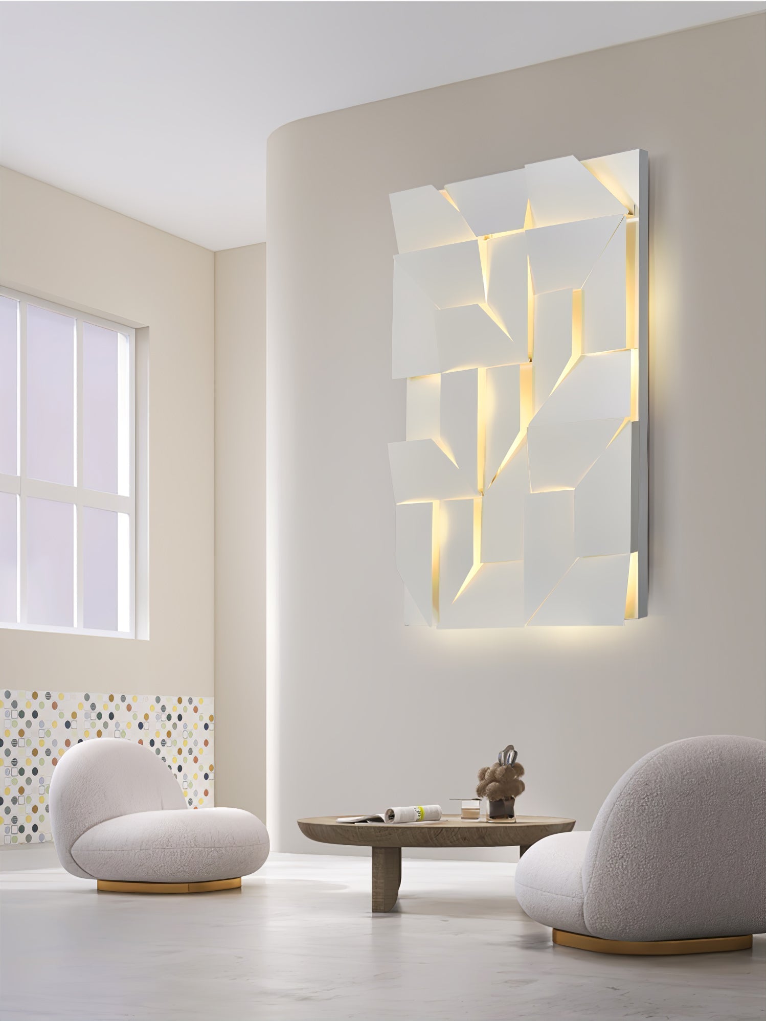 Deloza Shadows Rechargeable Grand Sconce Wall lamp-Neutral Decor