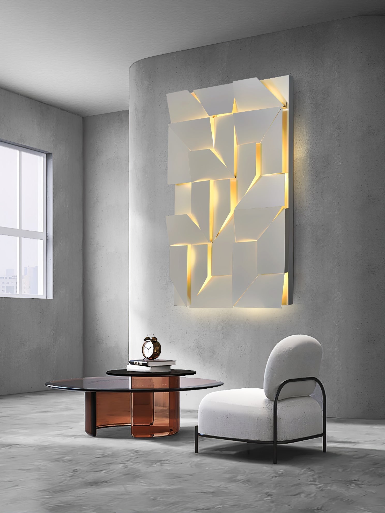 Deloza Shadows Rechargeable Grand Sconce Wall lamp-Neutral Decor