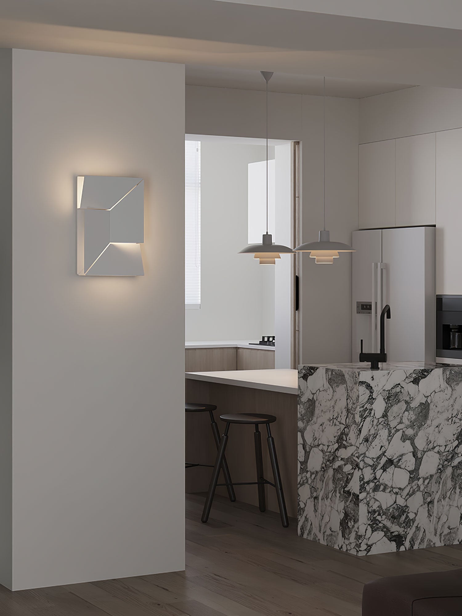 Wynor Shadows Grand Sconce Wall Lamp-Neutral Decor