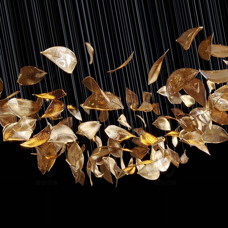 Darien Iridescent Leaf Pendant Light-Neutral Decor