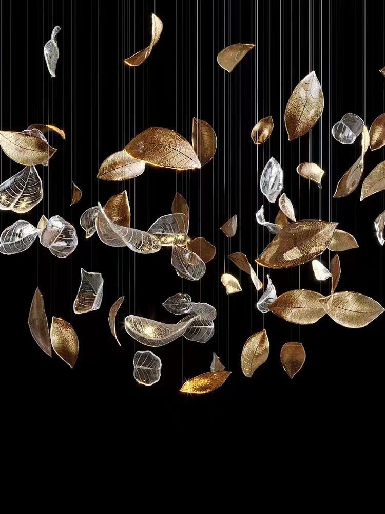 Darien Iridescent Leaf Pendant Light-Neutral Decor