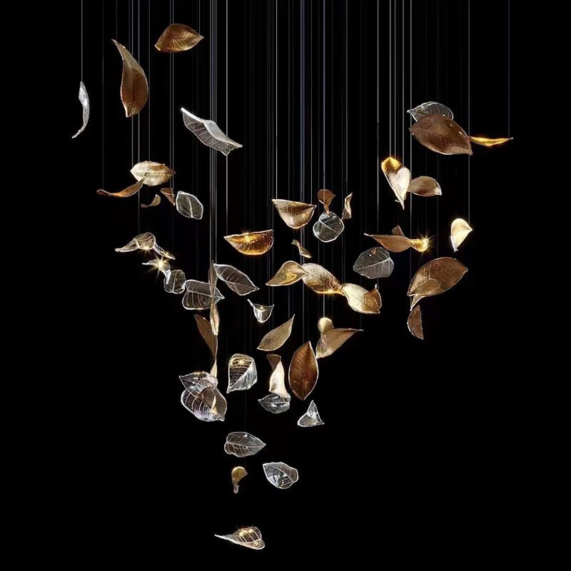 Darien Iridescent Leaf Pendant Light-Neutral Decor