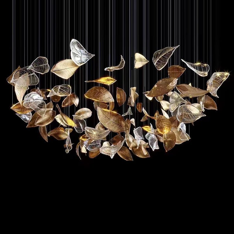 Darien Iridescent Leaf Pendant Light-Neutral Decor