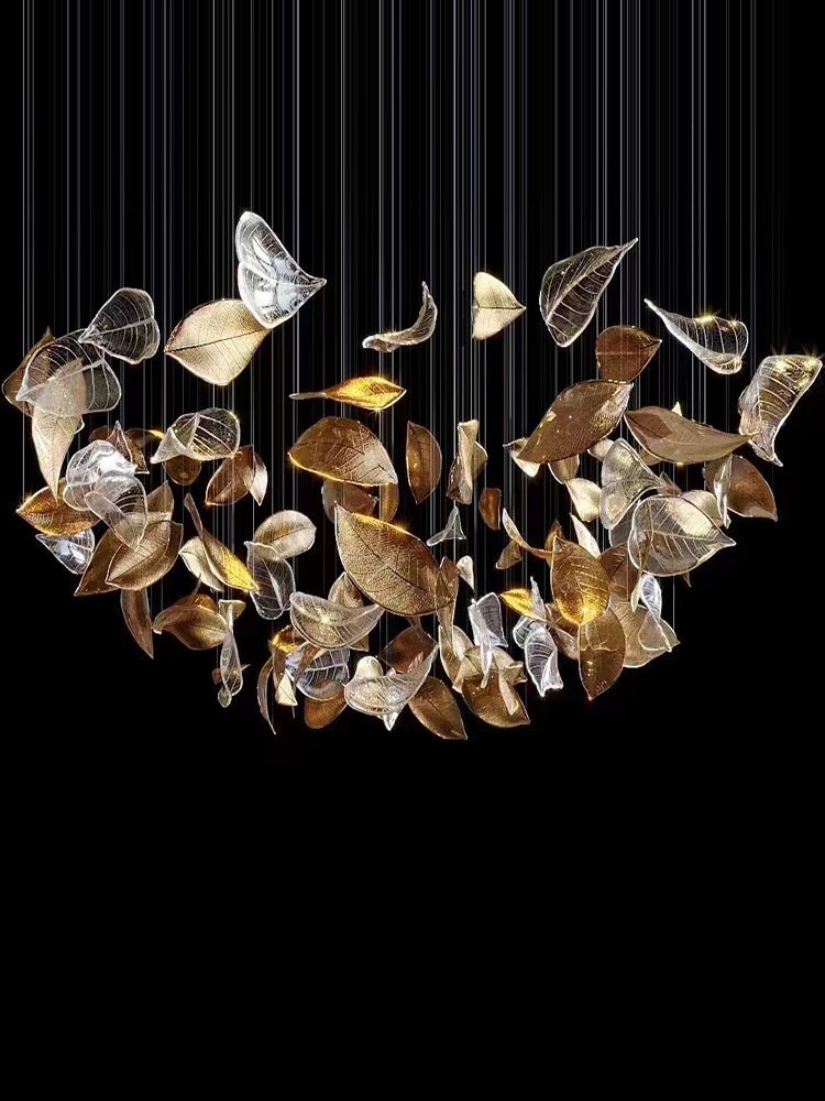 Darien Iridescent Leaf Pendant Light-Neutral Decor