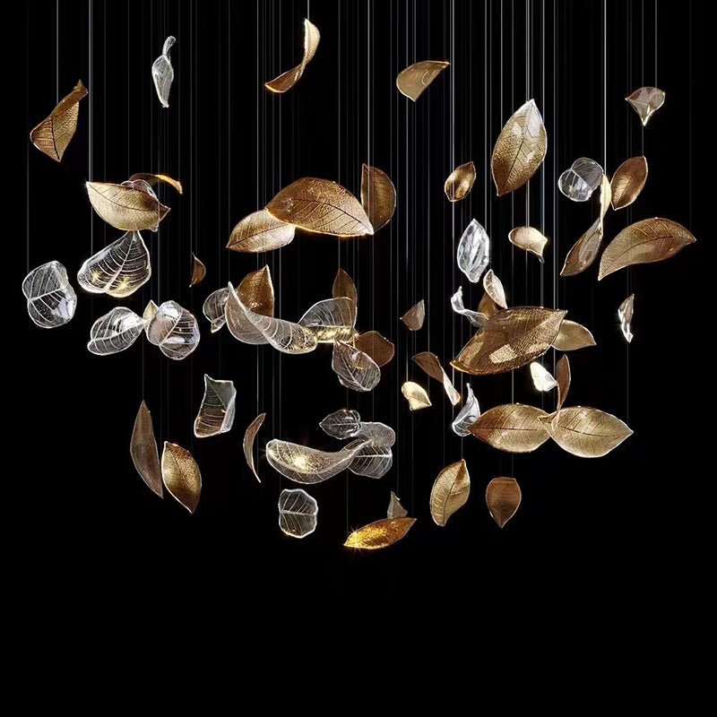 Darien Iridescent Leaf Pendant Light-Neutral Decor
