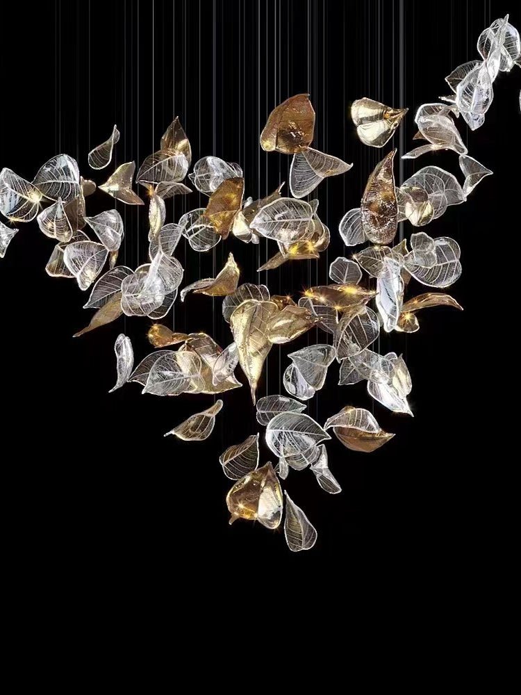 Darien Iridescent Leaf Pendant Light-Neutral Decor