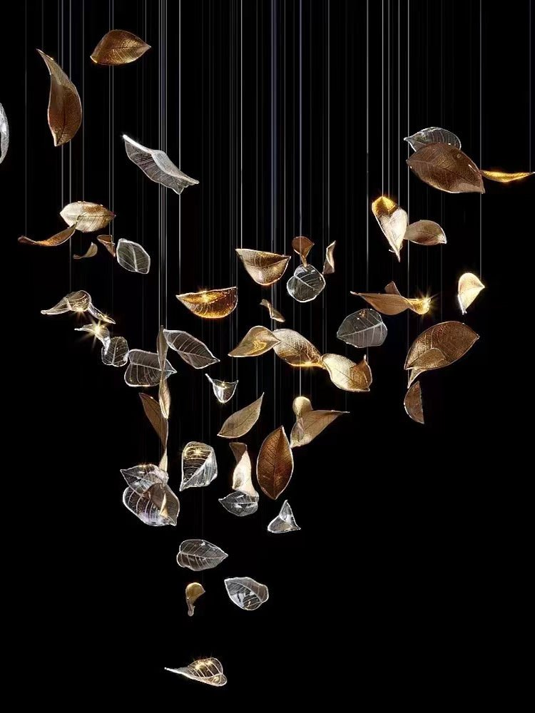 Darien Iridescent Leaf Pendant Light-Neutral Decor
