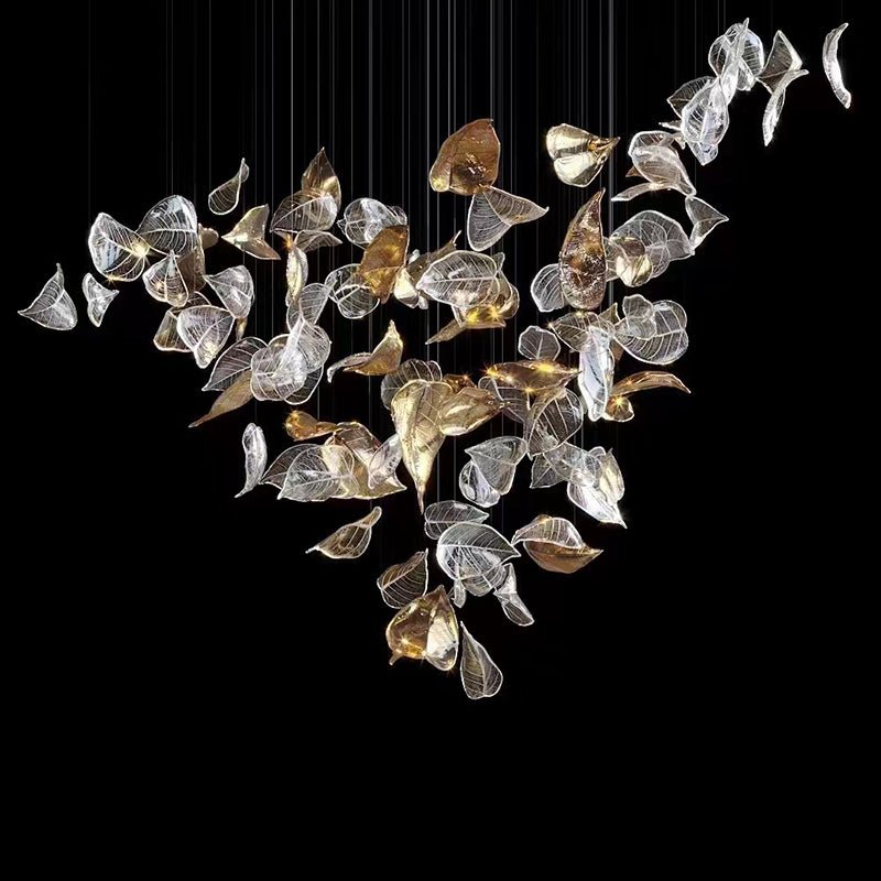 Darien Iridescent Leaf Pendant Light-Neutral Decor