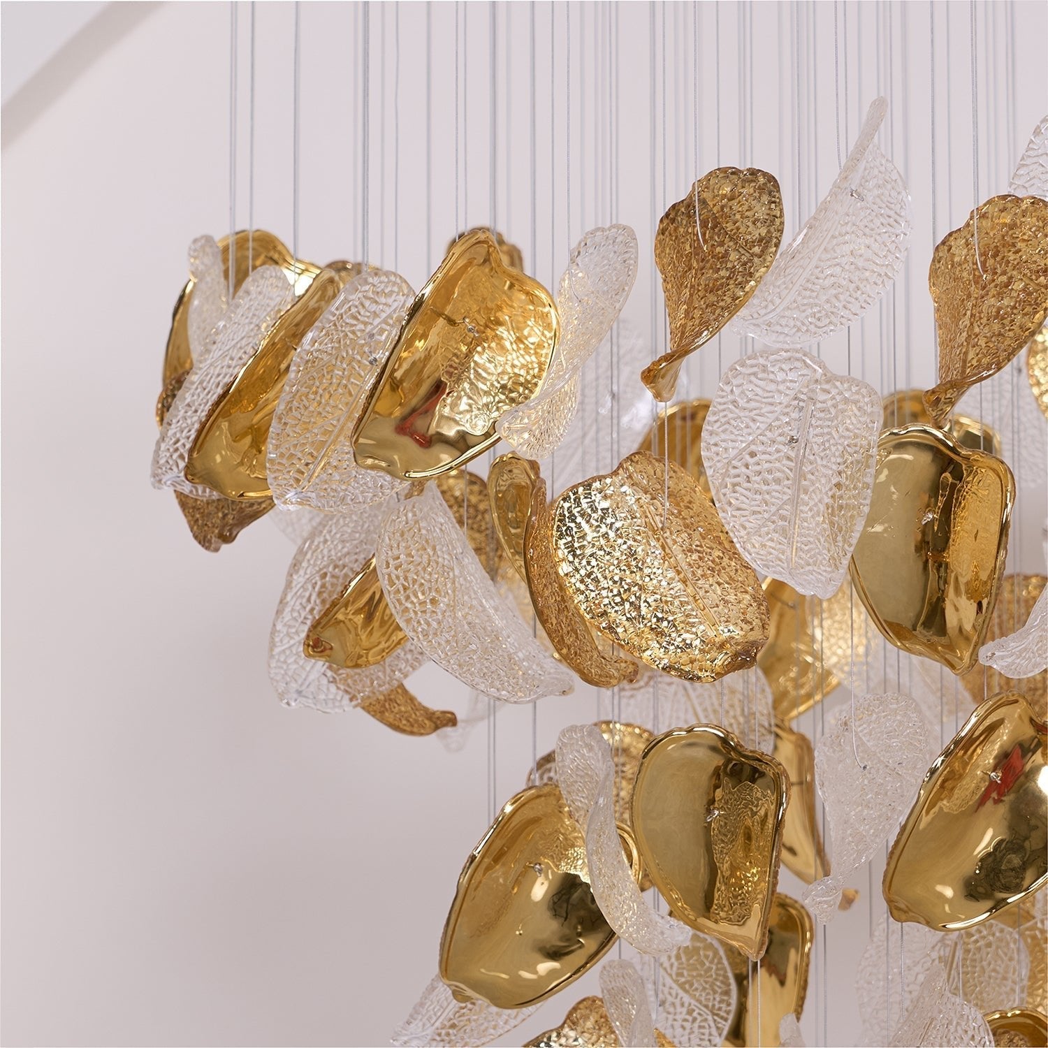 Darien Iridescent Leaf Pendant Light-Neutral Decor