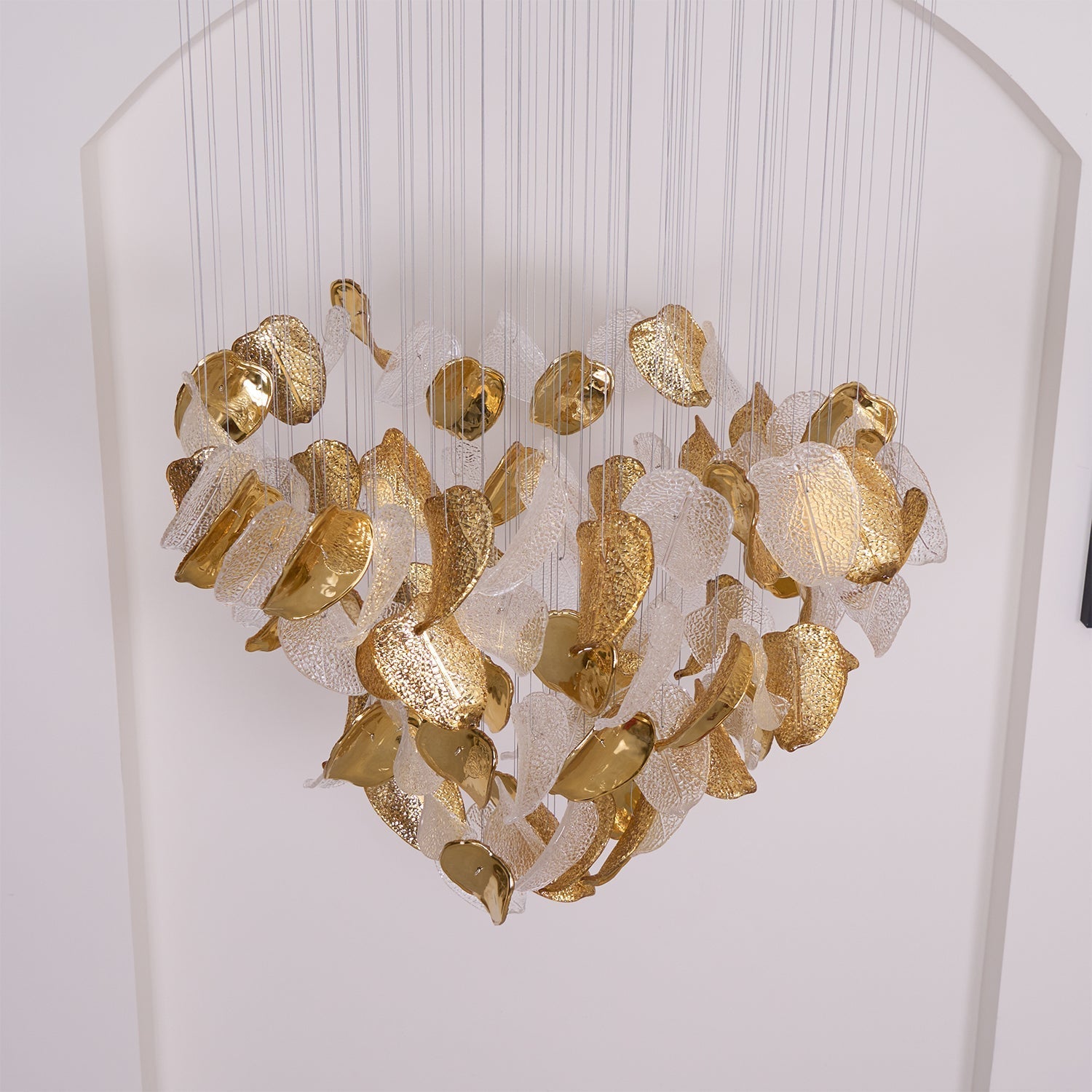 Darien Iridescent Leaf Pendant Light-Neutral Decor