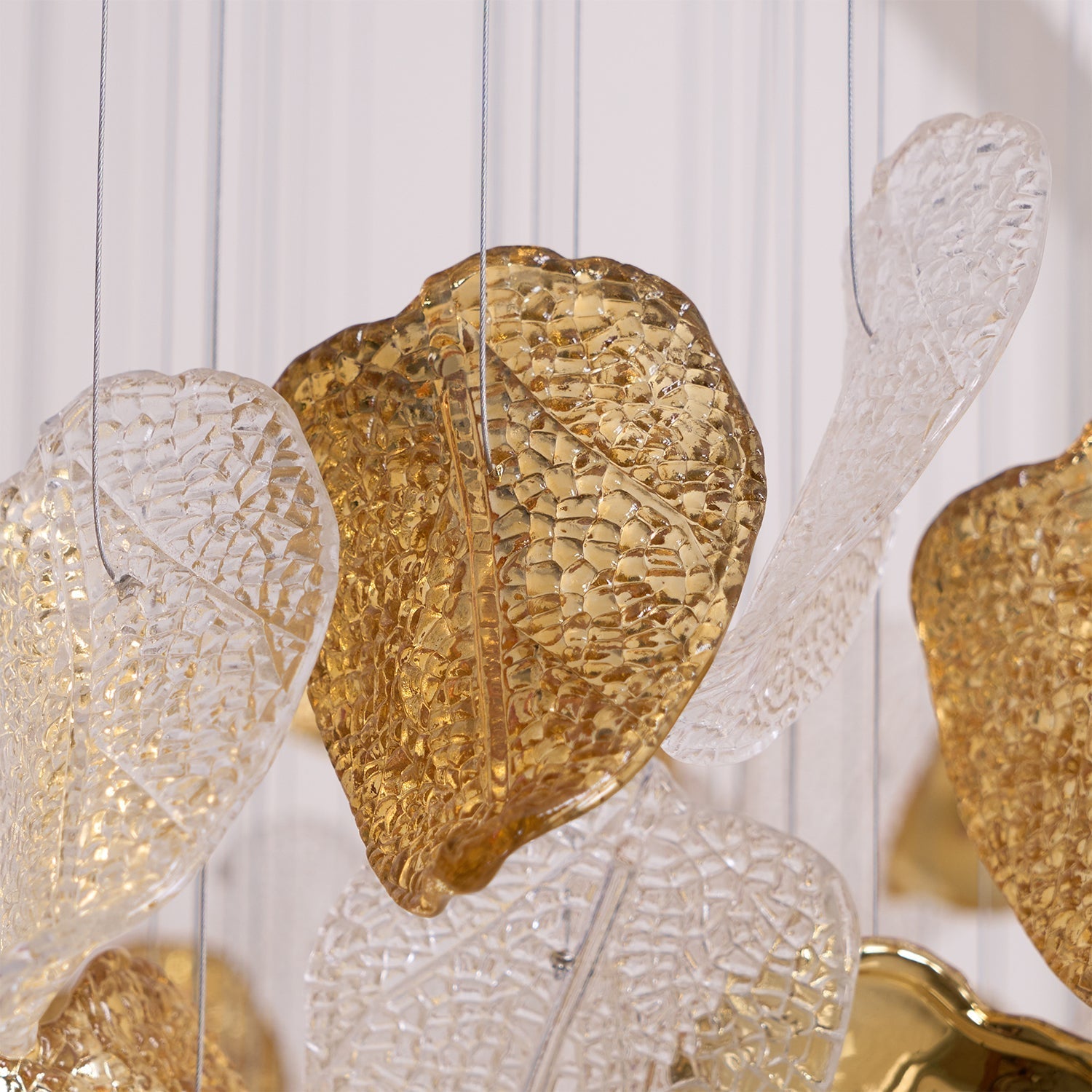 Darien Iridescent Leaf Pendant Light-Neutral Decor