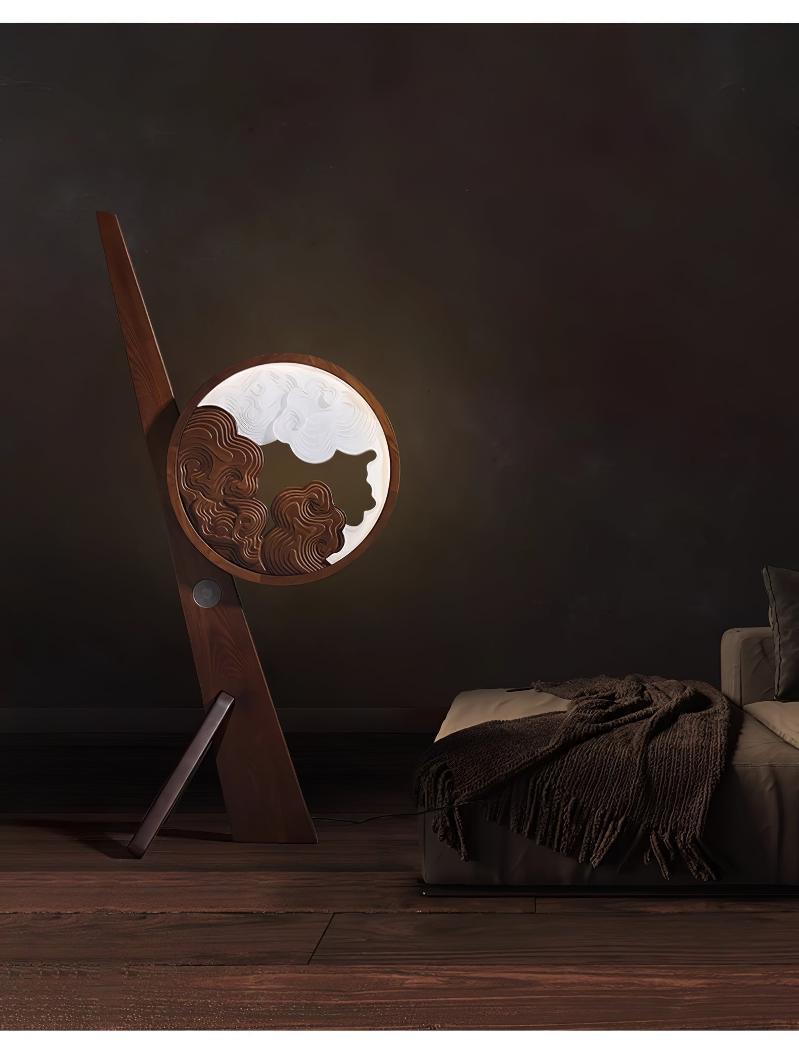 Cunoreth Rustic Wood Table Lamp-Neutral Decor