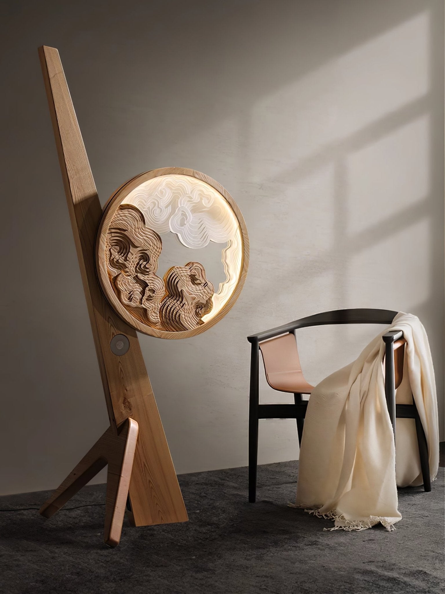 Cunoreth Rustic Wood Table Lamp-Neutral Decor