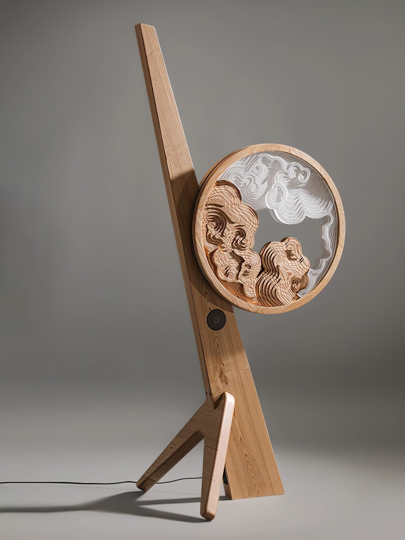 Cunoreth Rustic Wood Table Lamp-Neutral Decor