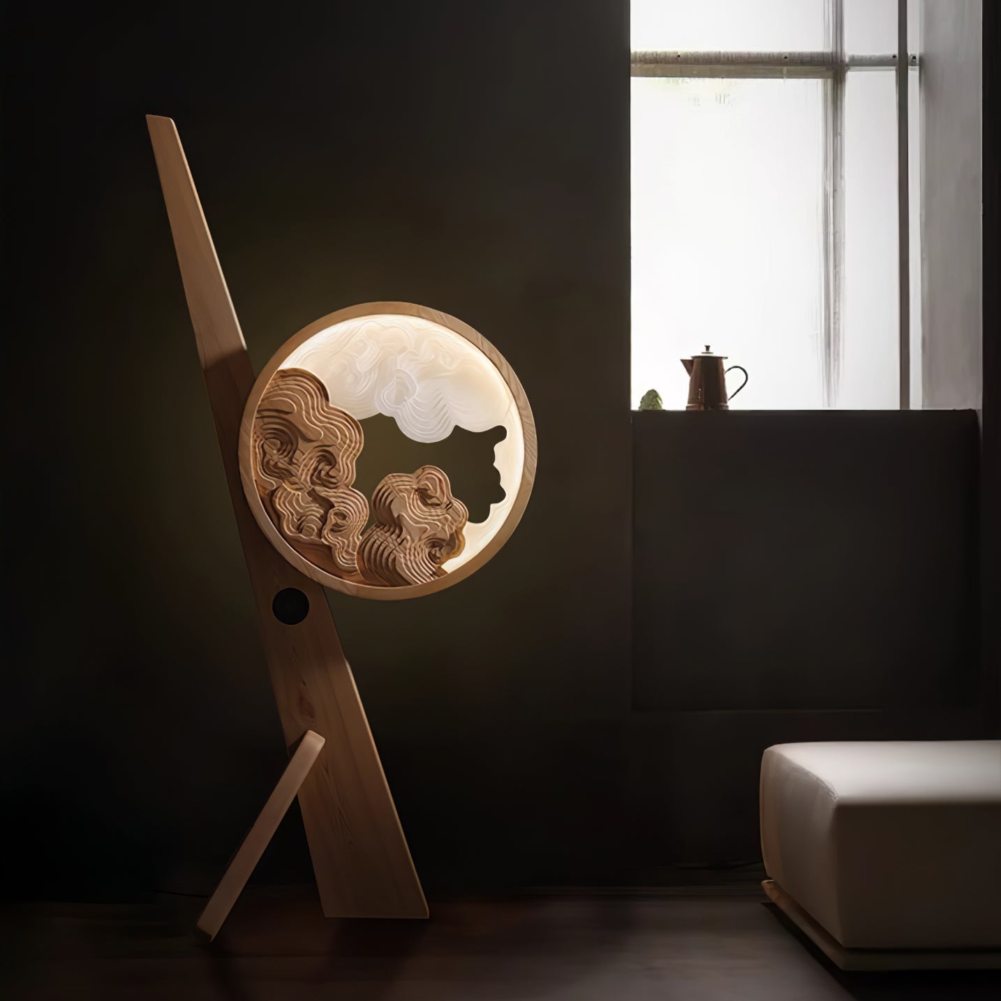 Cunoreth Rustic Wood Table Lamp-Neutral Decor