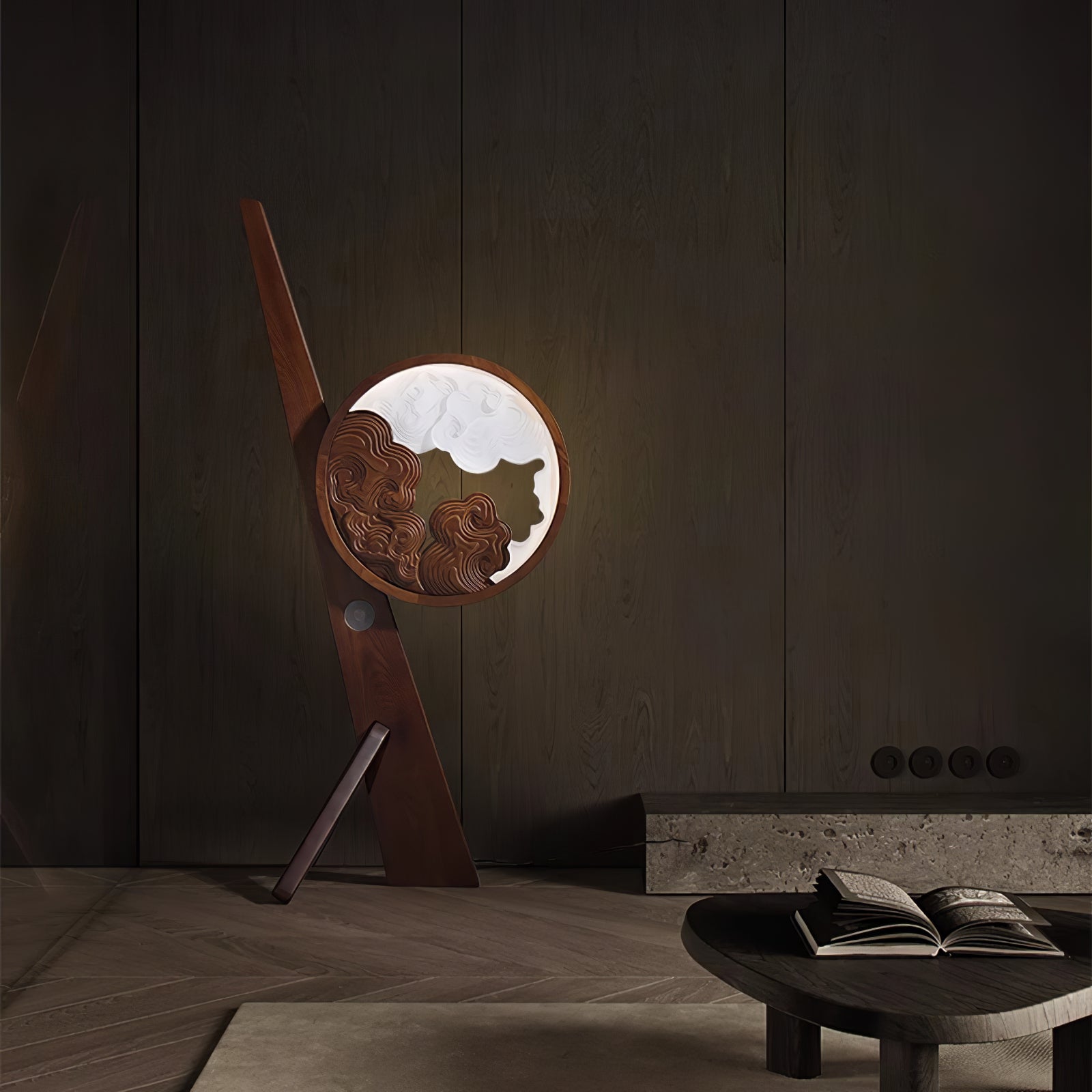 Cunoreth Rustic Wood Table Lamp-Neutral Decor