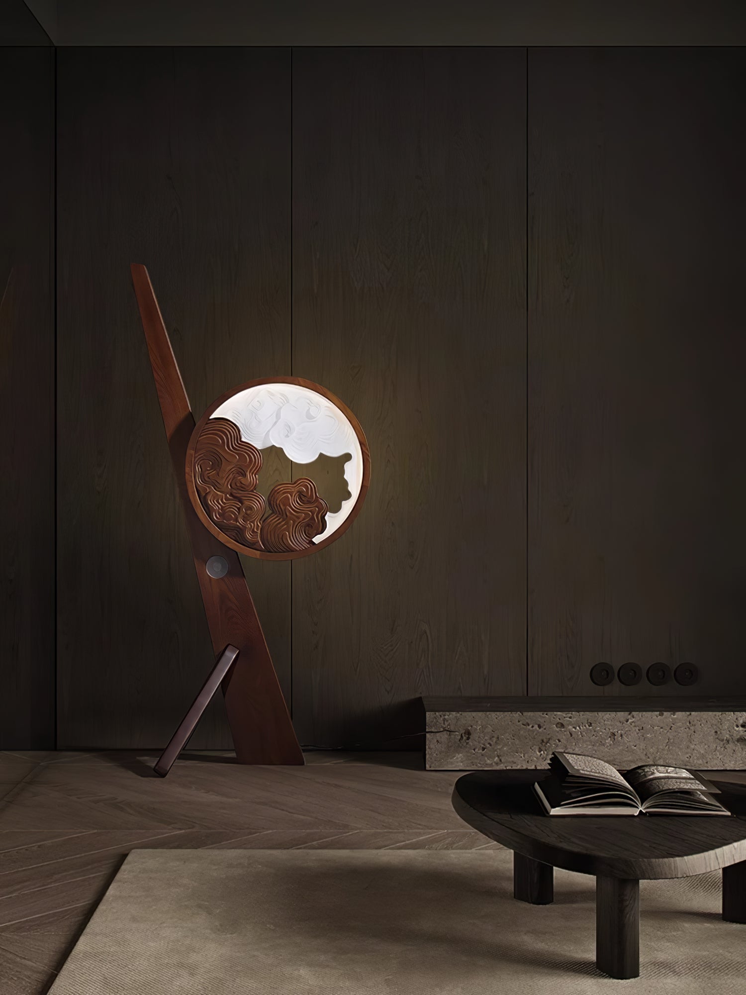 Cunoreth Rustic Wood Table Lamp-Neutral Decor