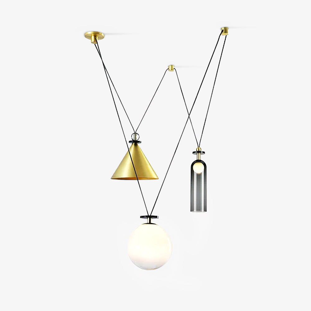 Lustra Chandelier Geometric Shape Art-Neutral Decor