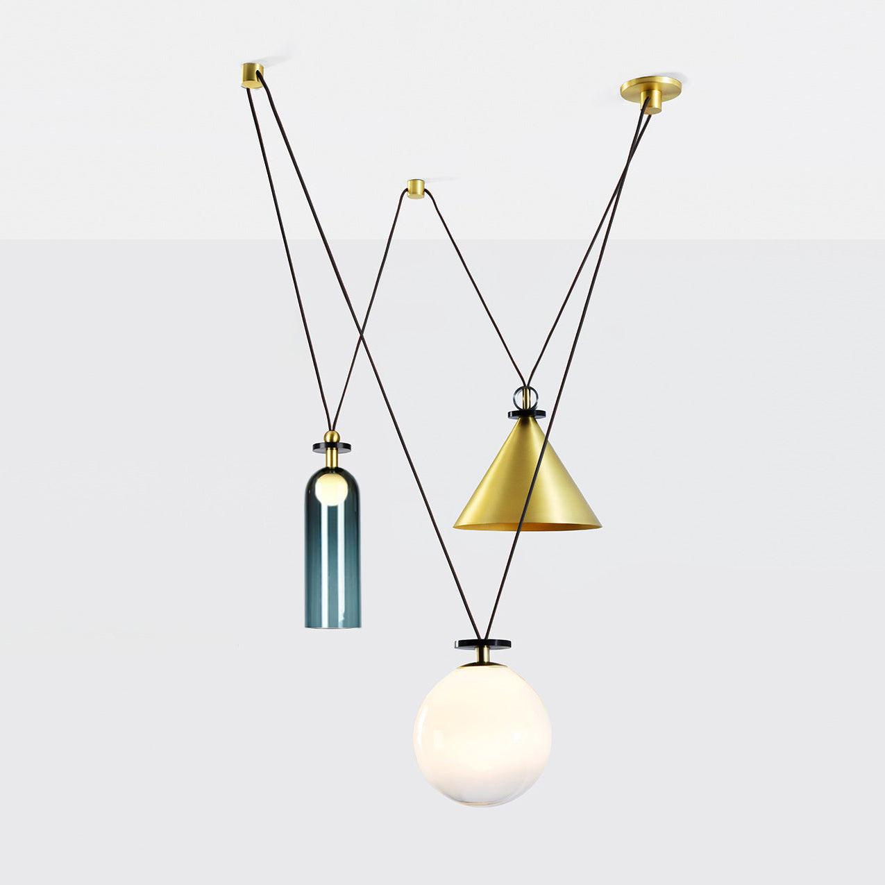Lustra Chandelier Geometric Shape Art-Neutral Decor