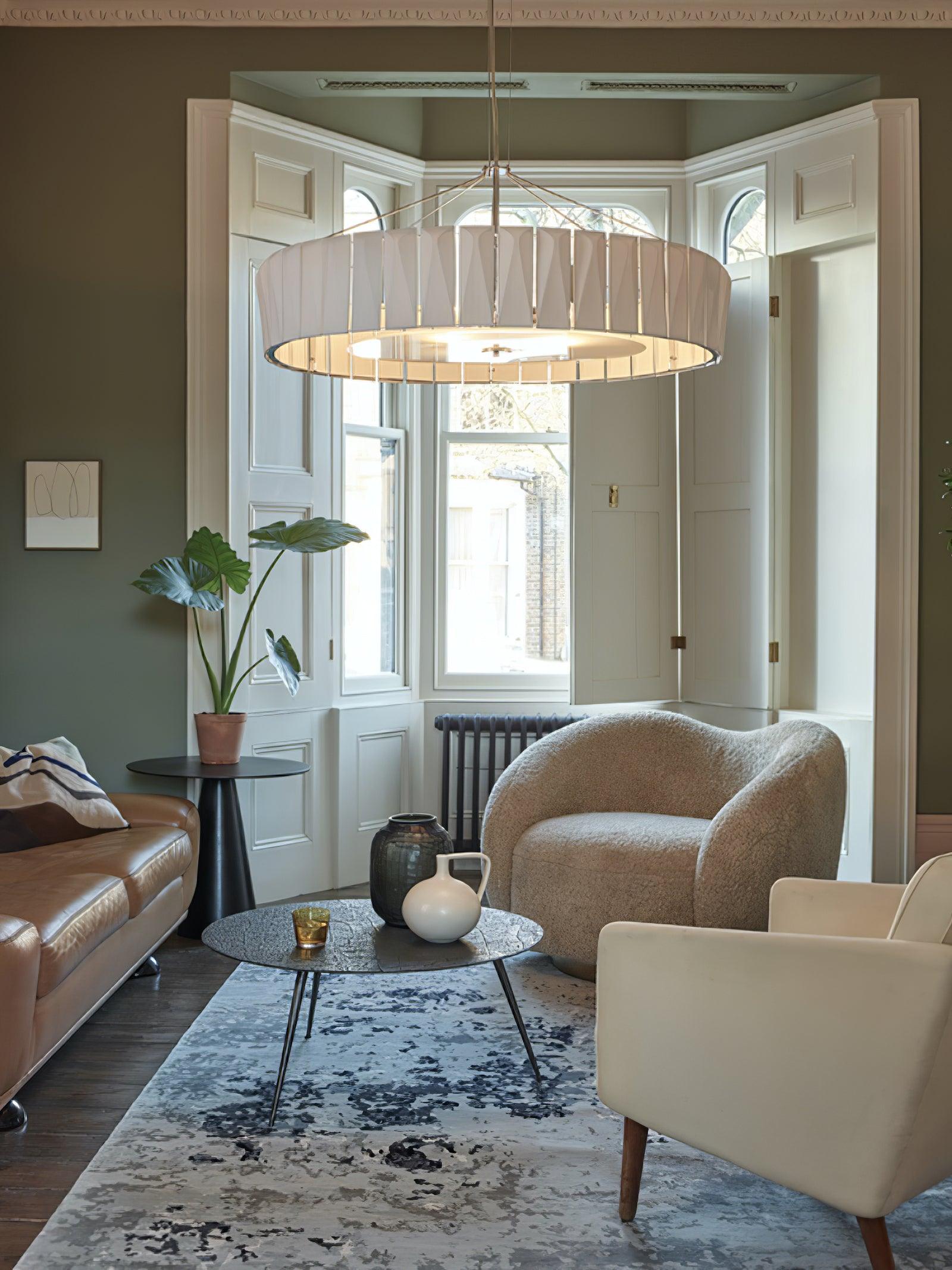 Vaeliora Ribbed Ceramic Pendant Light-Neutral Decor