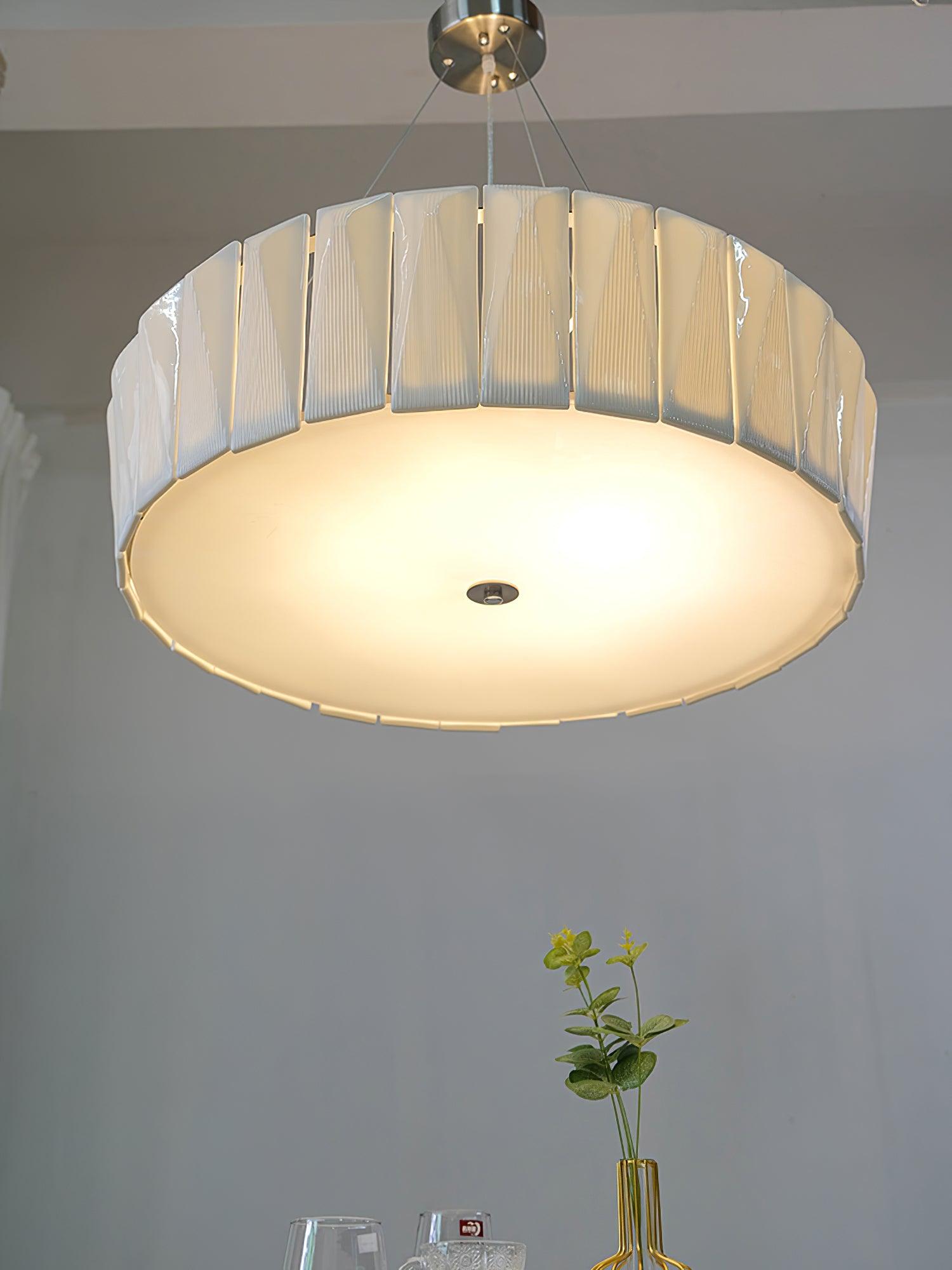 Vaeliora Ribbed Ceramic Pendant Light-Neutral Decor