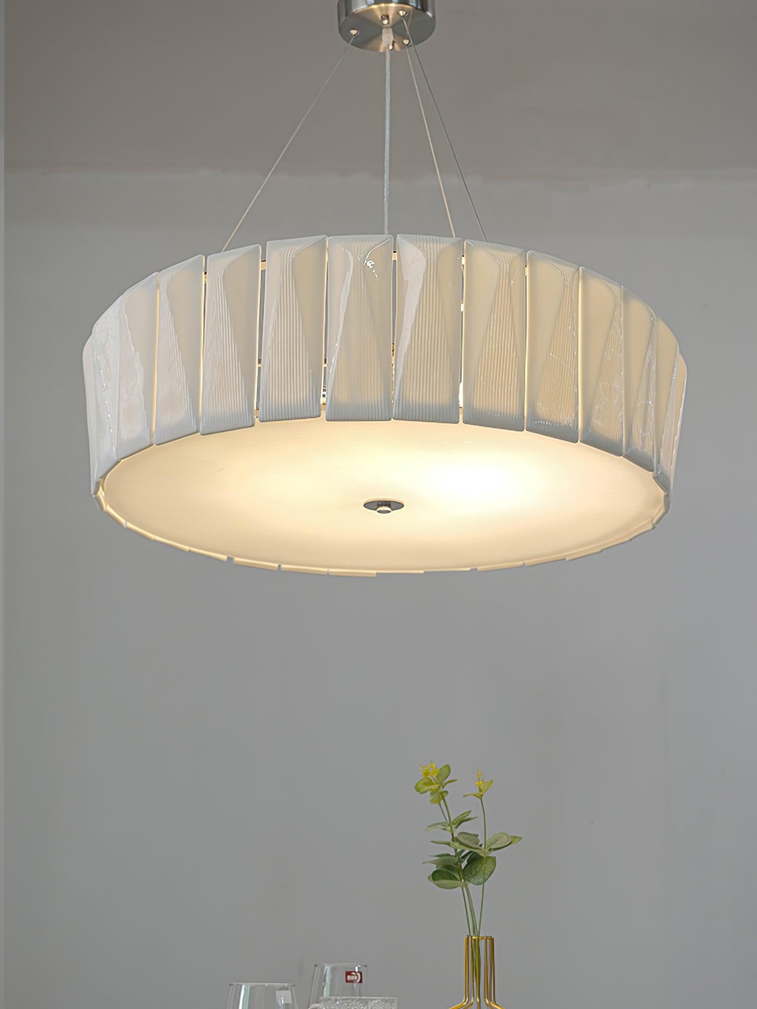 Vaeliora Ribbed Ceramic Pendant Light-Neutral Decor