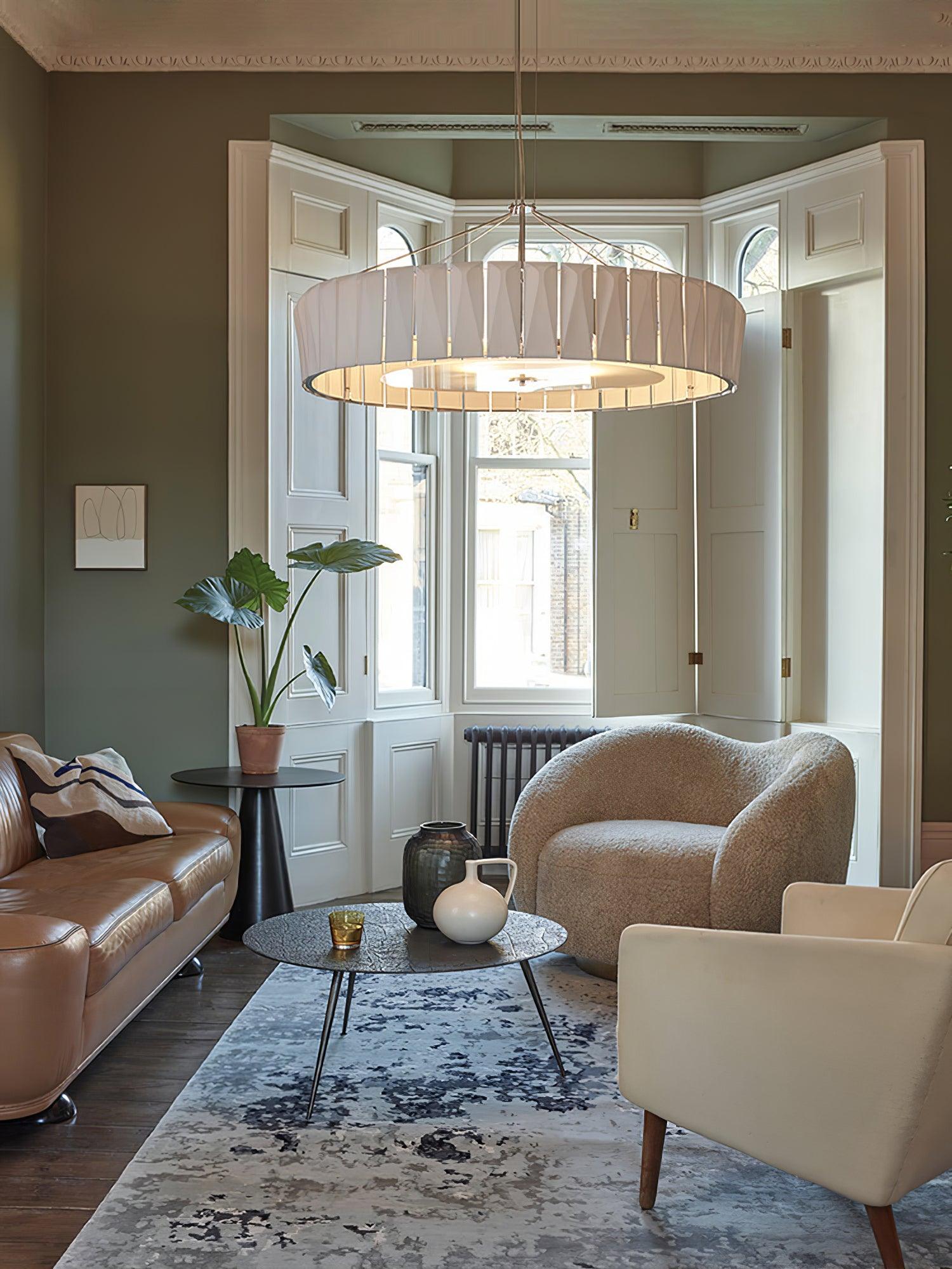 Vaeliora Ribbed Ceramic Pendant Light-Neutral Decor