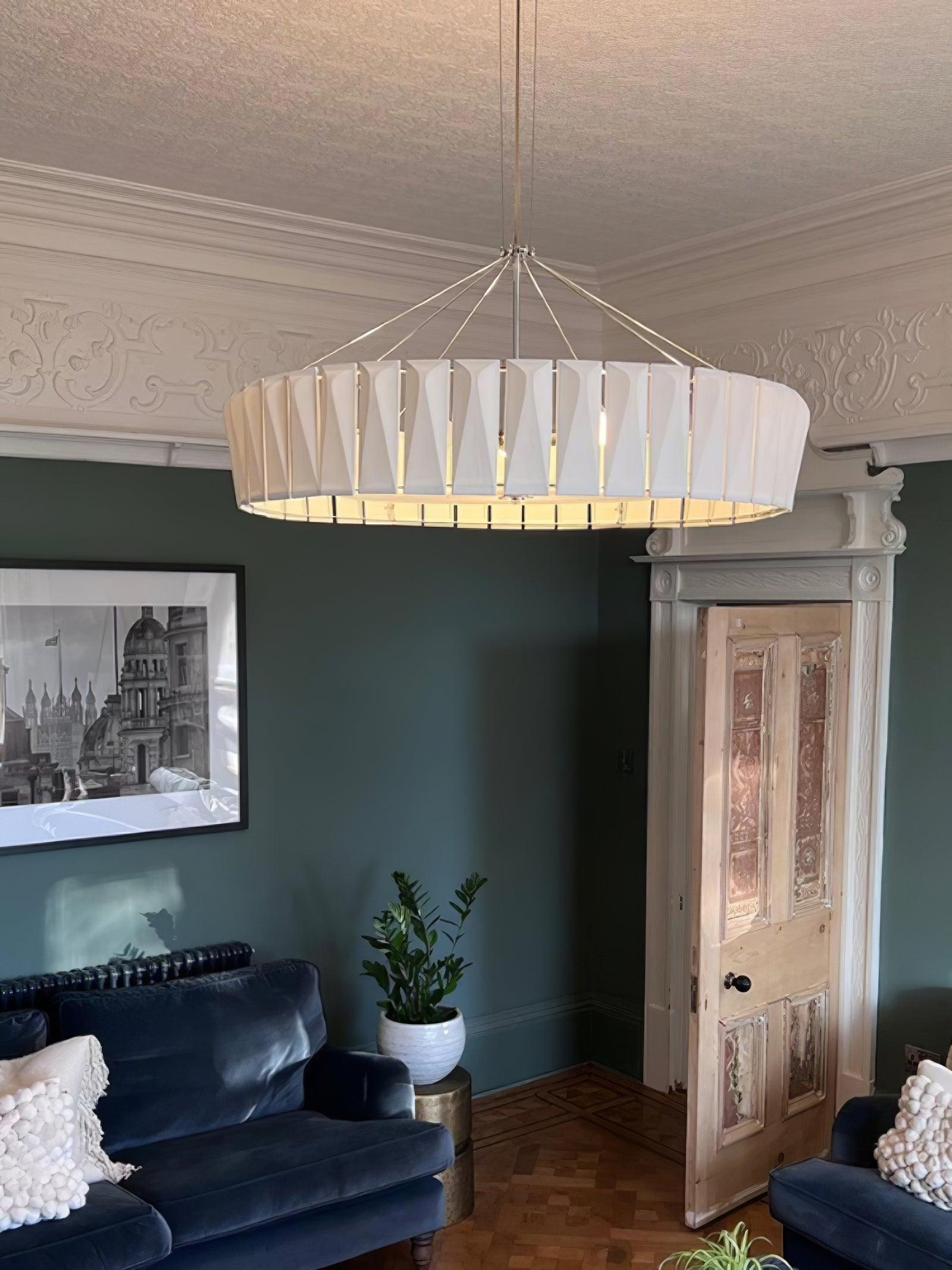 Vaeliora Ribbed Ceramic Pendant Light-Neutral Decor
