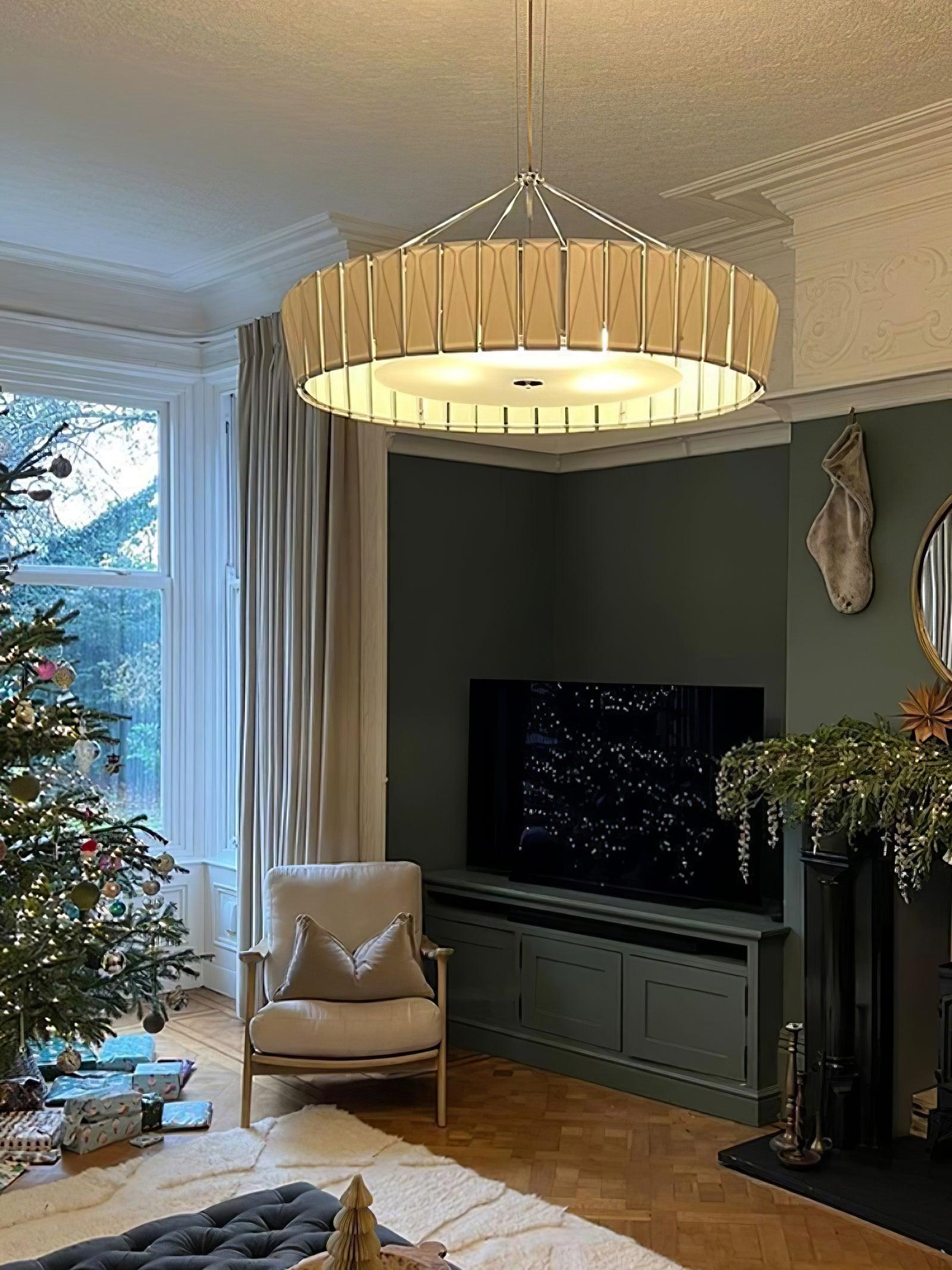 Vaeliora Ribbed Ceramic Pendant Light-Neutral Decor