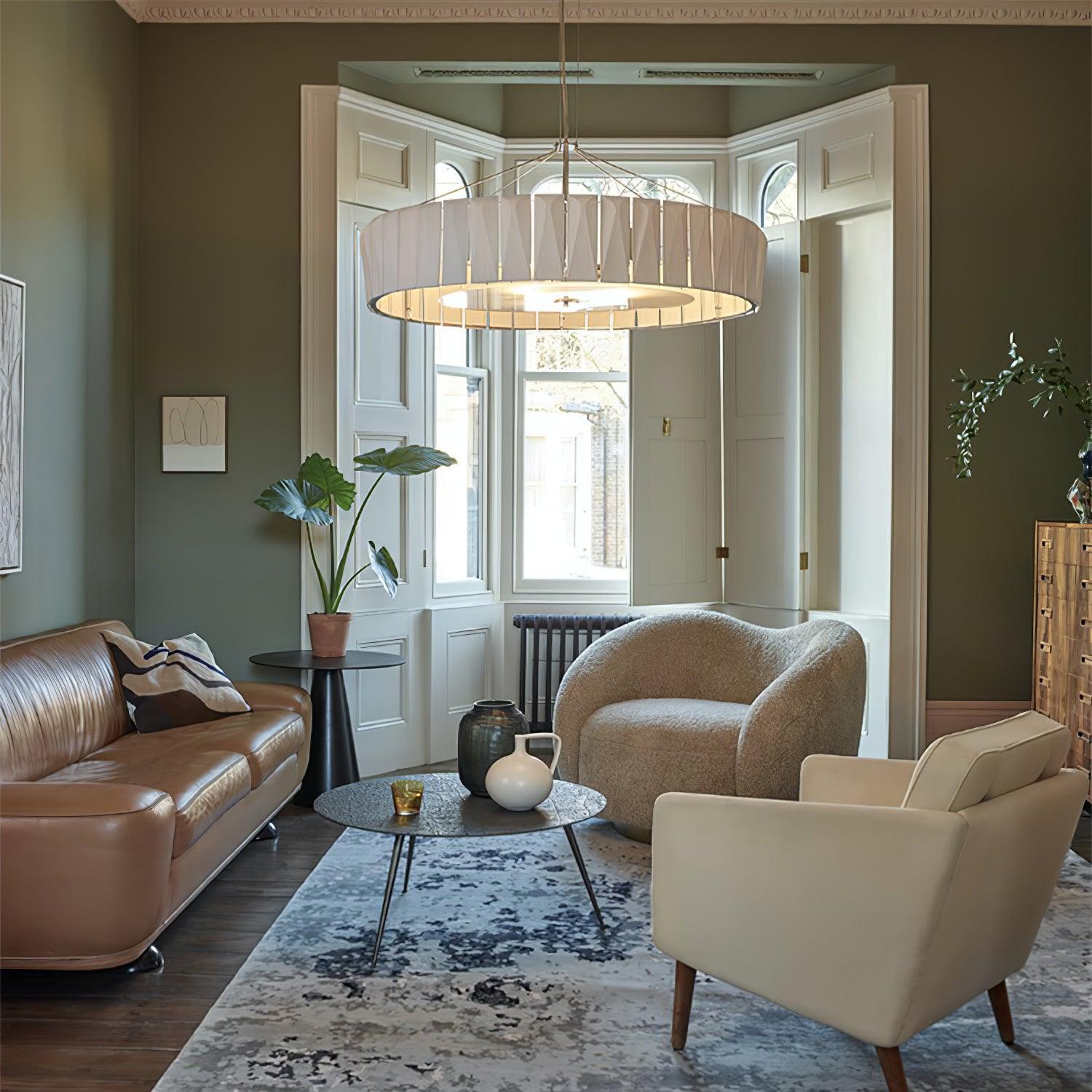 Vaeliora Ribbed Ceramic Pendant Light-Neutral Decor