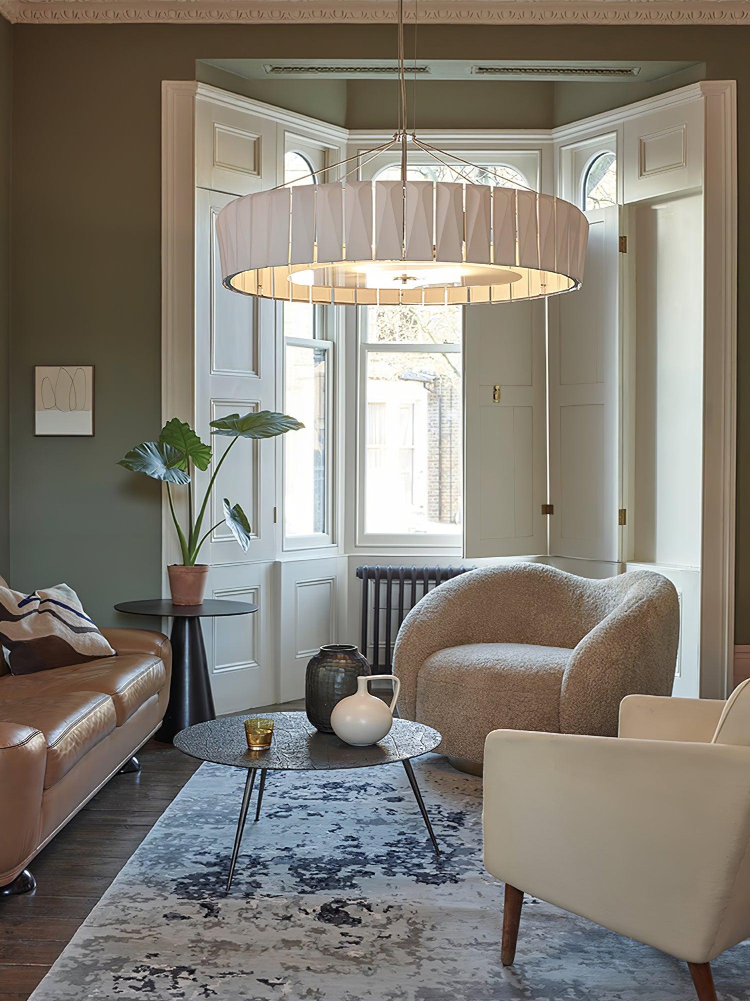 Vaeliora Ribbed Ceramic Pendant Light-Neutral Decor