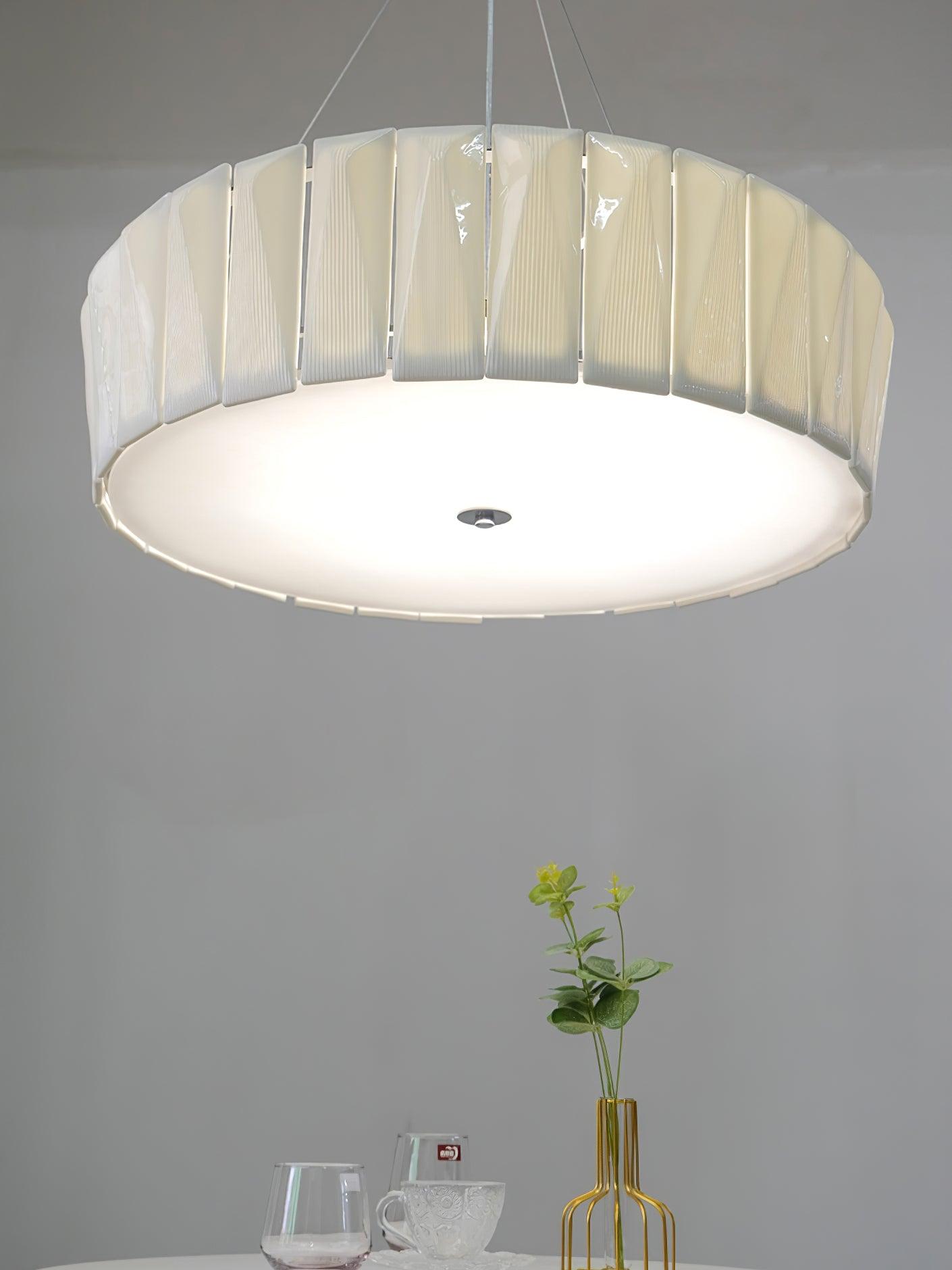 Vaeliora Ribbed Ceramic Pendant Light-Neutral Decor