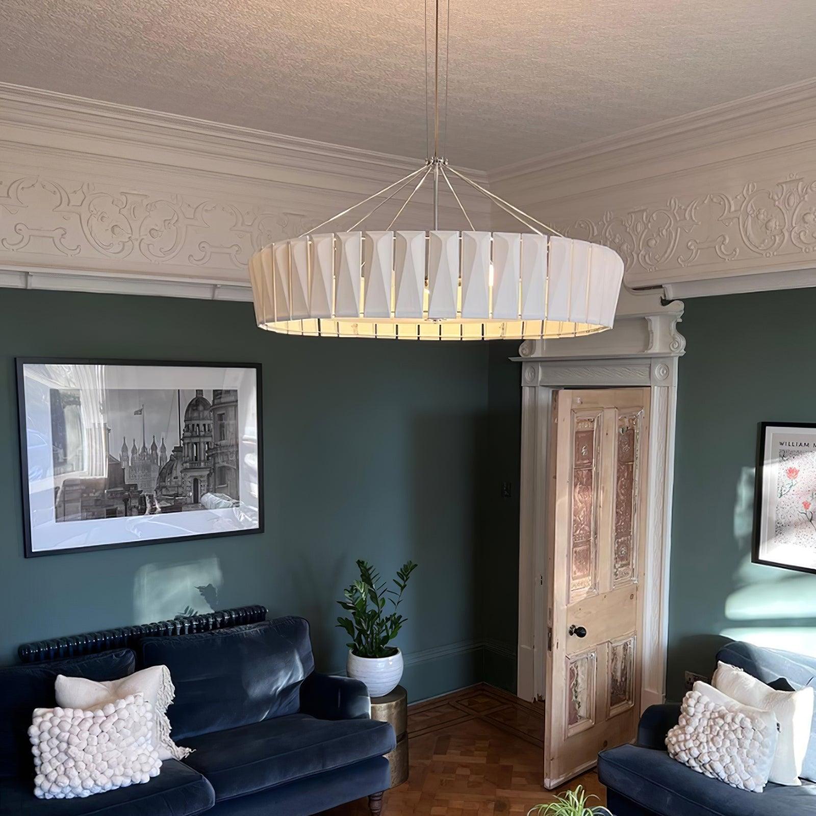 Vaeliora Ribbed Ceramic Pendant Light-Neutral Decor