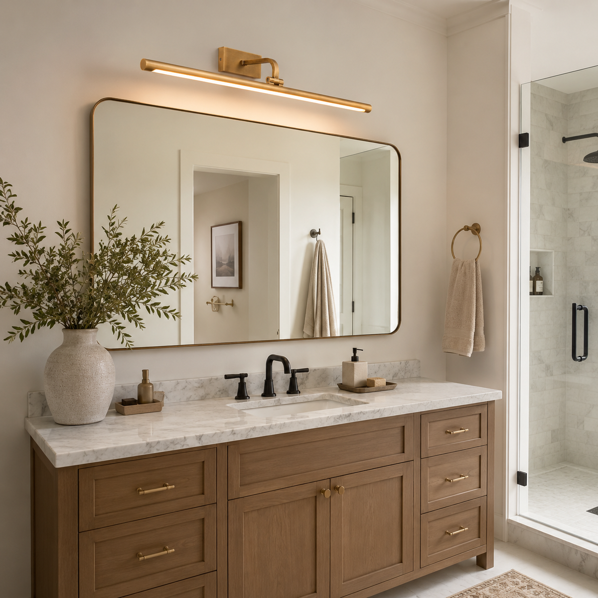 Pemberleigh Linear Brass Wall Sconce