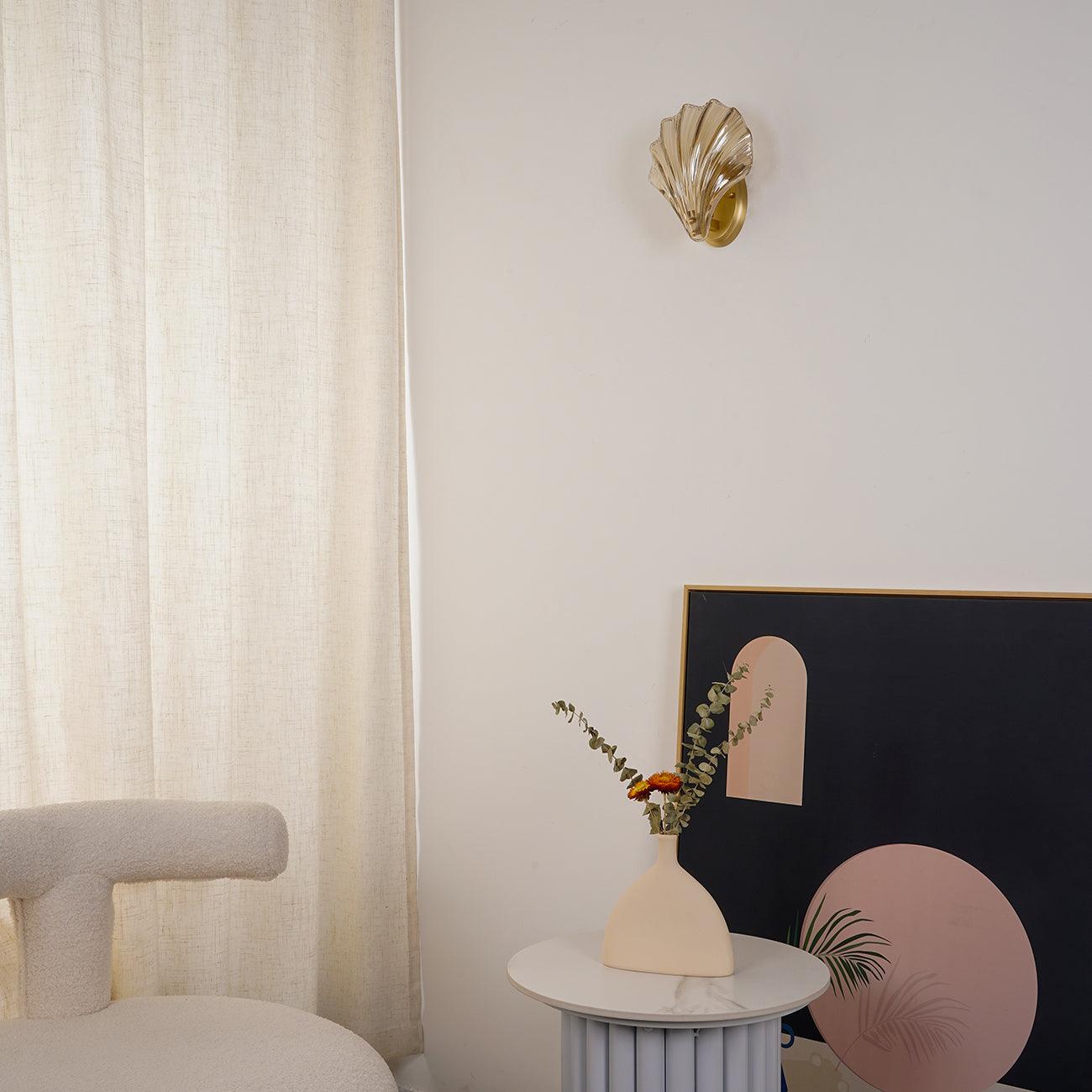 Neo Premium Elegance Brass Glass Wall Light-Neutral Decor