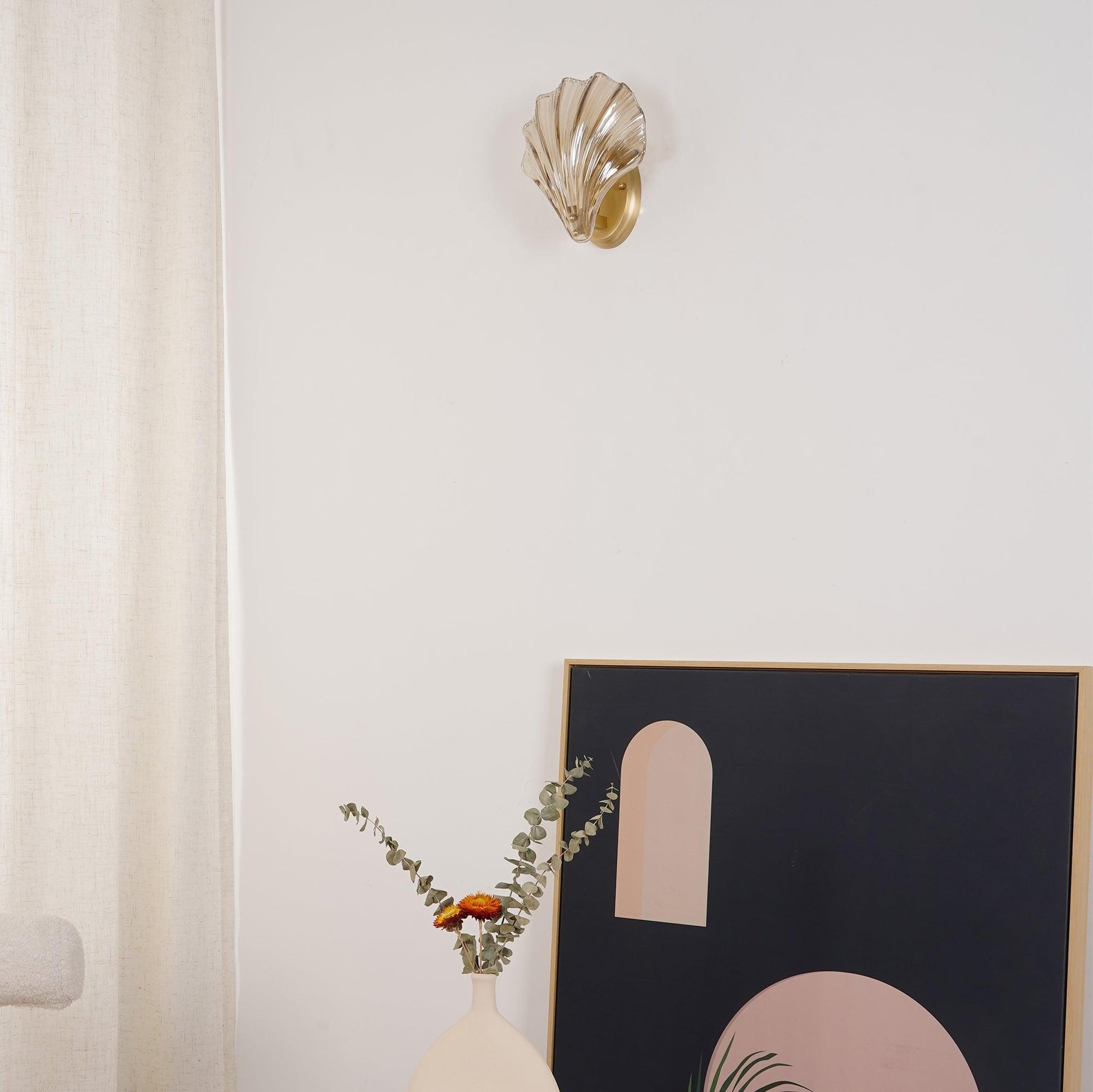 Neo Premium Elegance Brass Glass Wall Light-Neutral Decor