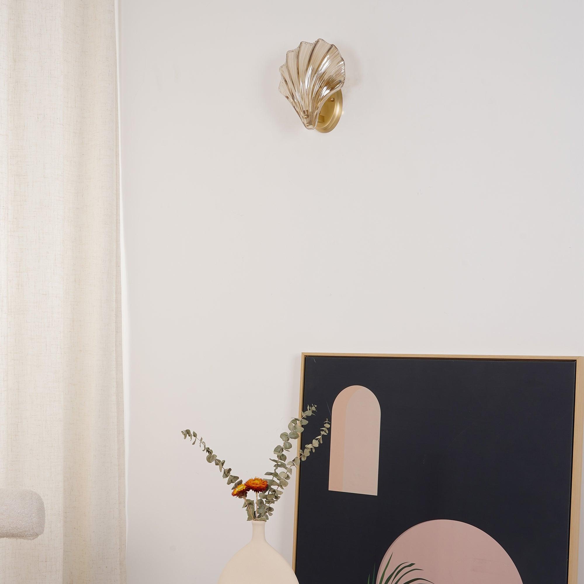 Neo Premium Elegance Brass Glass Wall Light-Neutral Decor