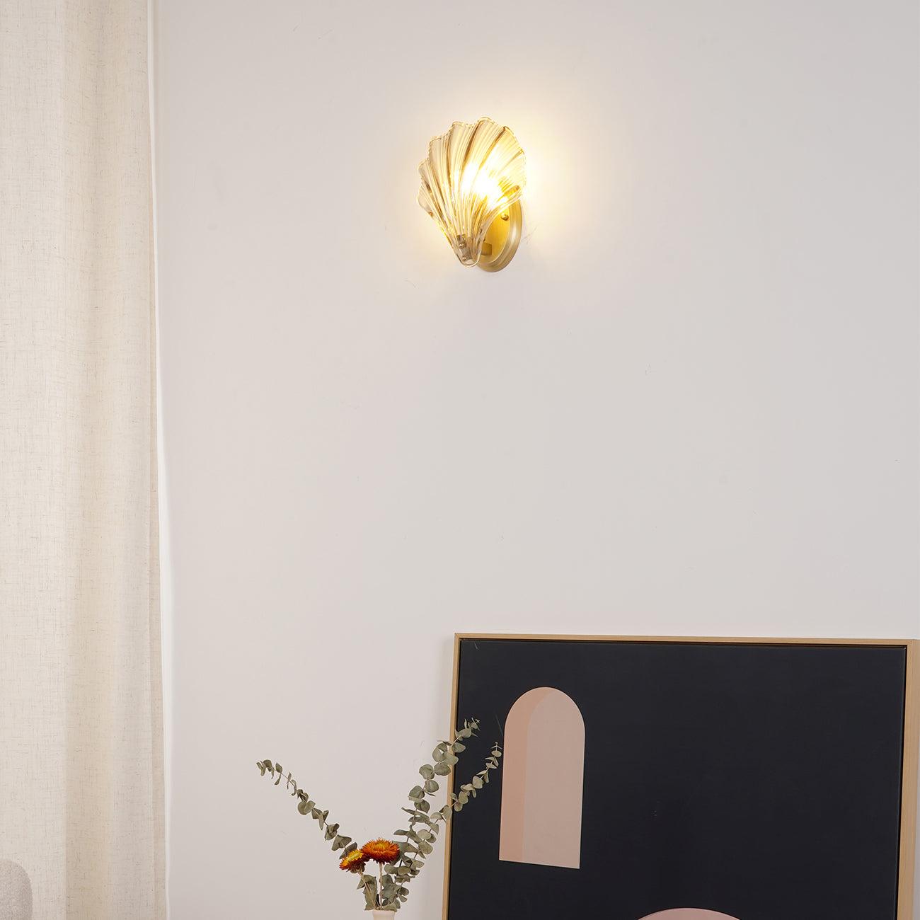 Neo Premium Elegance Brass Glass Wall Light-Neutral Decor