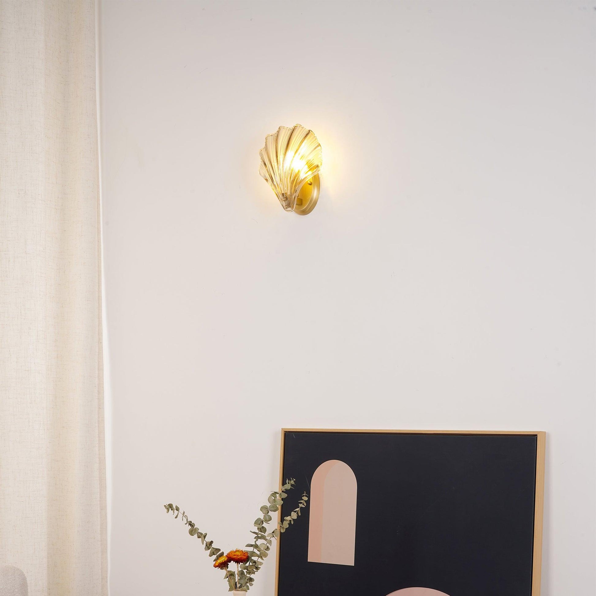 Neo Premium Elegance Brass Glass Wall Light-Neutral Decor