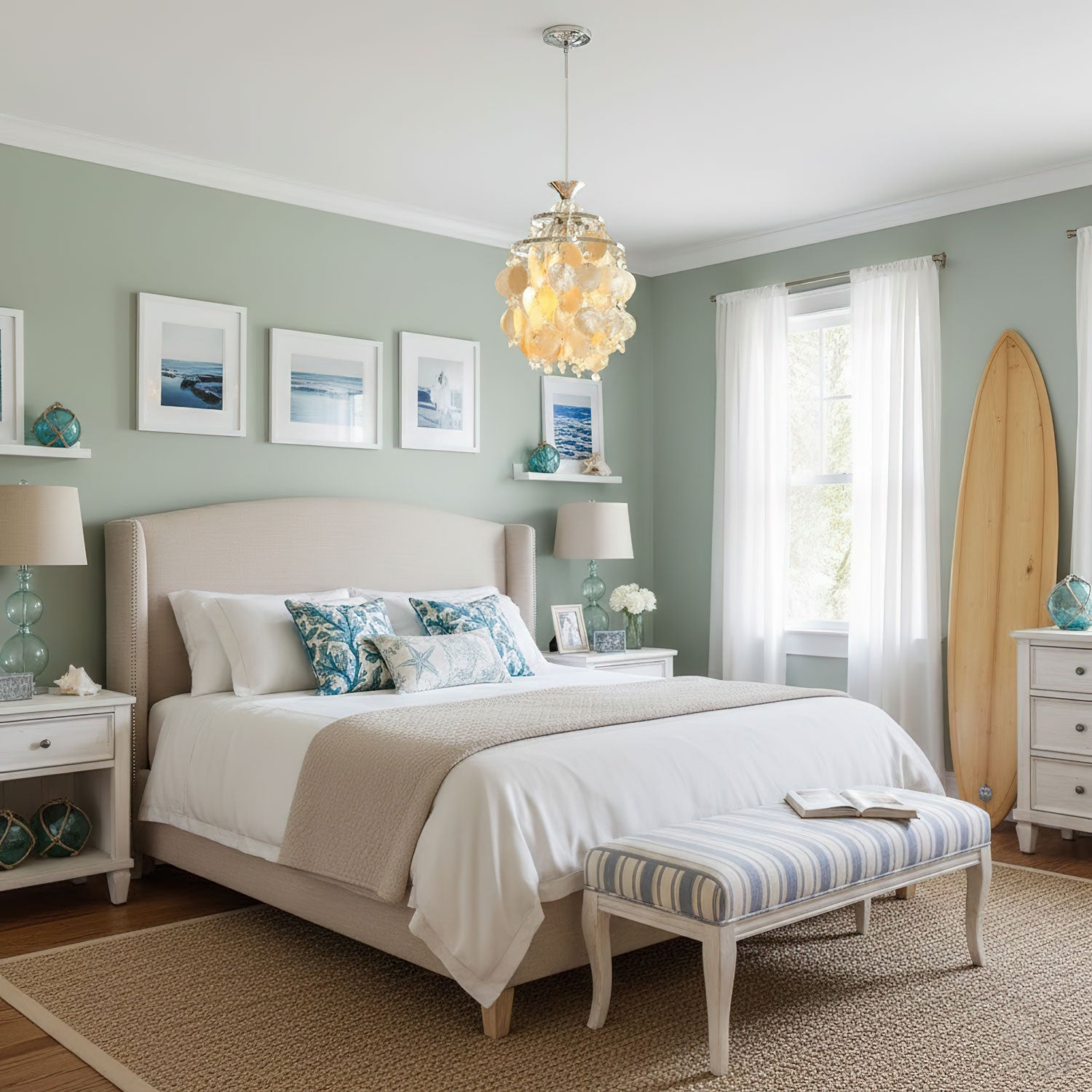 Shell Disc Pendant Light-Neutral Decor