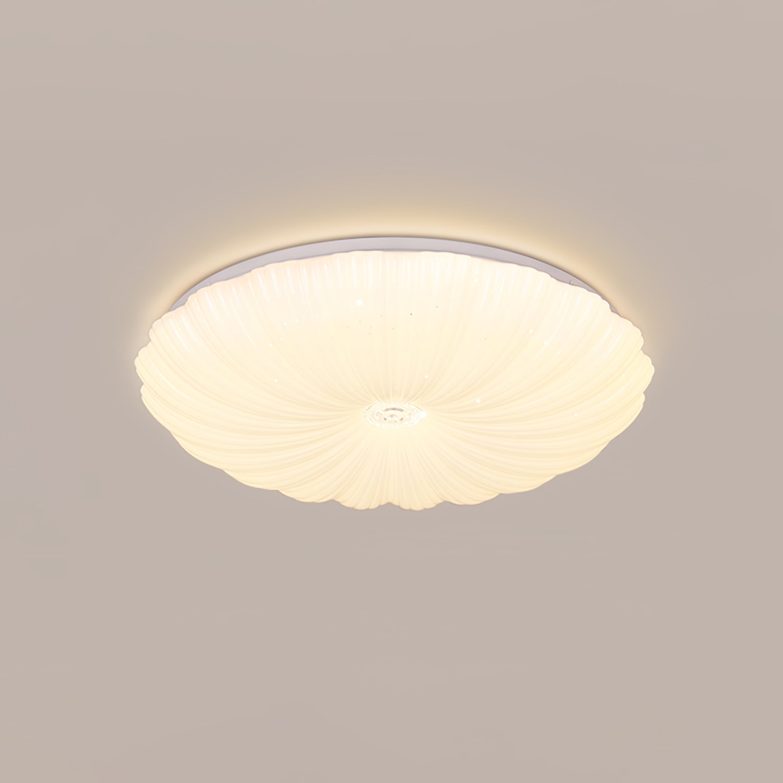 Cyvian Nordic Art Shell Round Ceiling Lamp-Neutral Decor