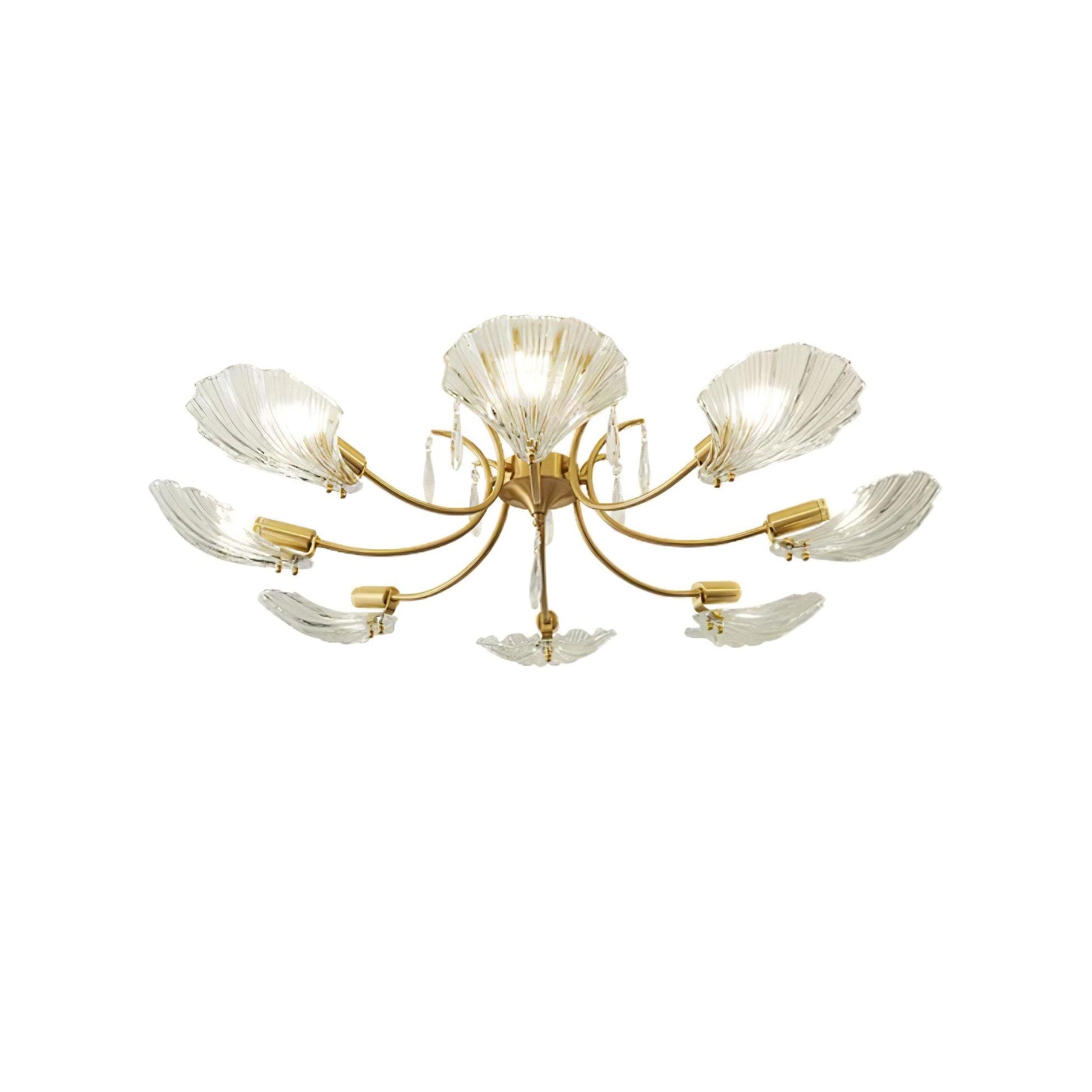 Lumara Petal Glass Brass Chandelier-Neutral Decor