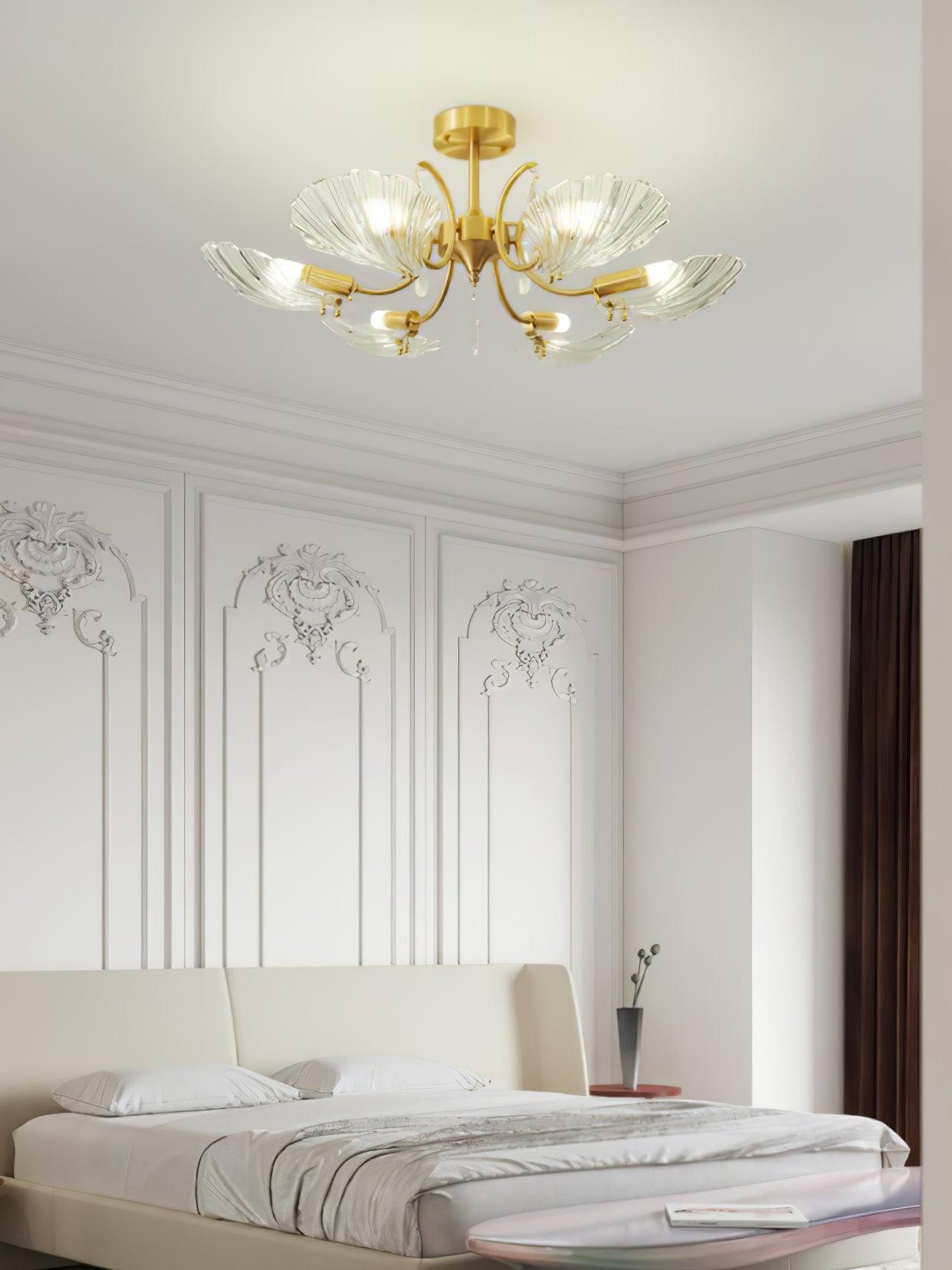 Lumara Petal Glass Brass Chandelier-Neutral Decor