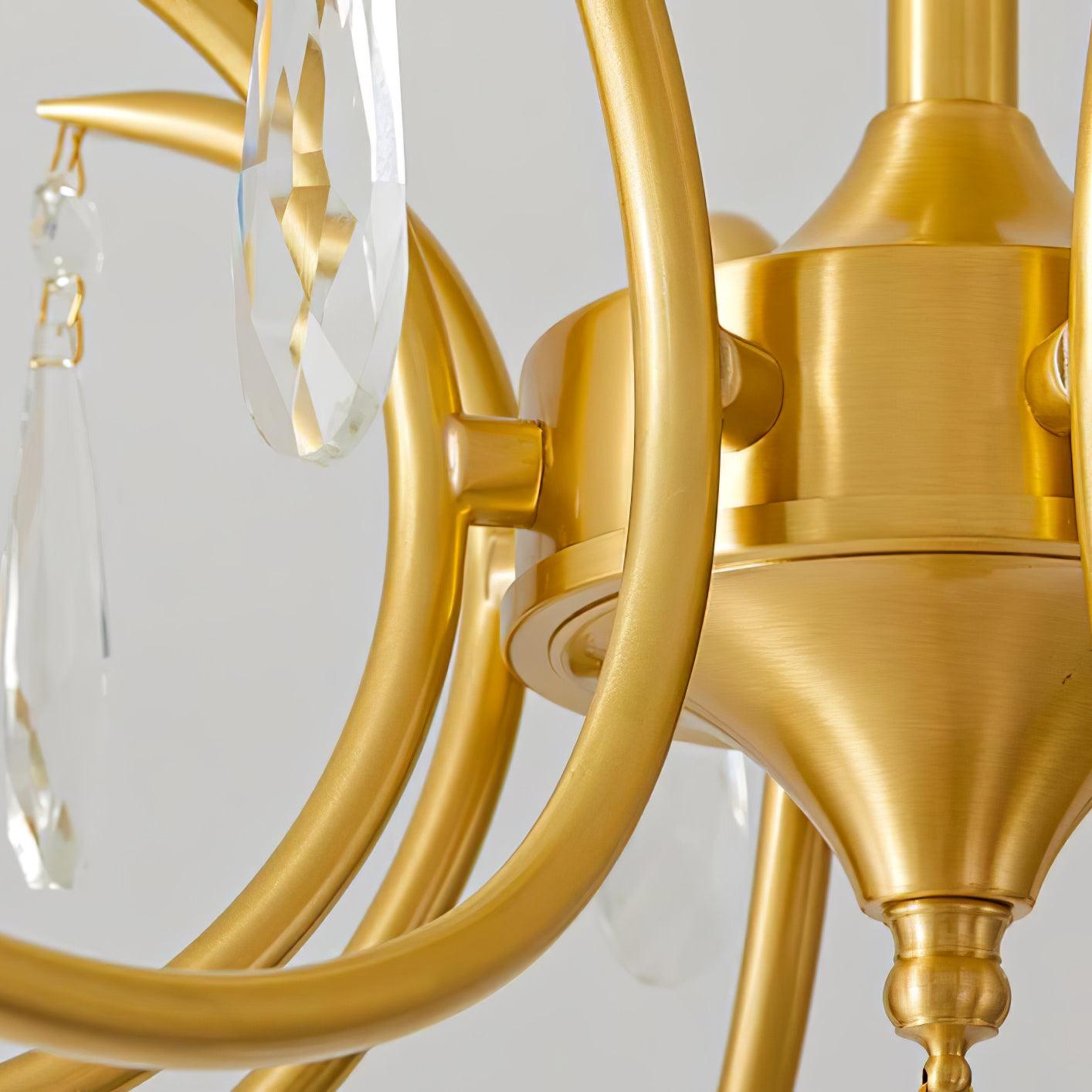 Lumara Petal Glass Brass Chandelier-Neutral Decor
