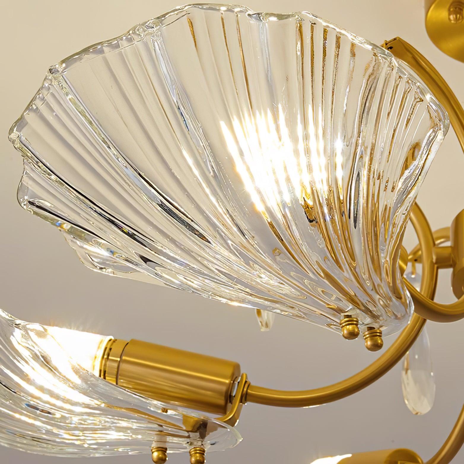 Lumara Petal Glass Brass Chandelier-Neutral Decor