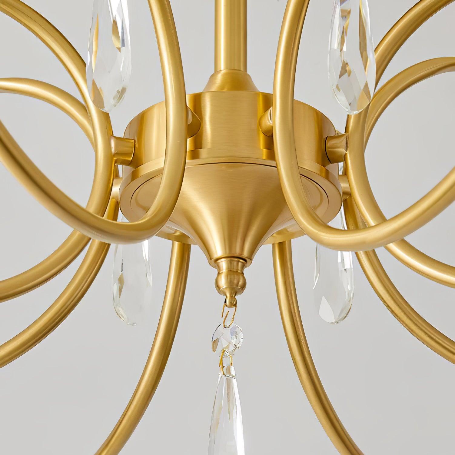 Lumara Petal Glass Brass Chandelier-Neutral Decor