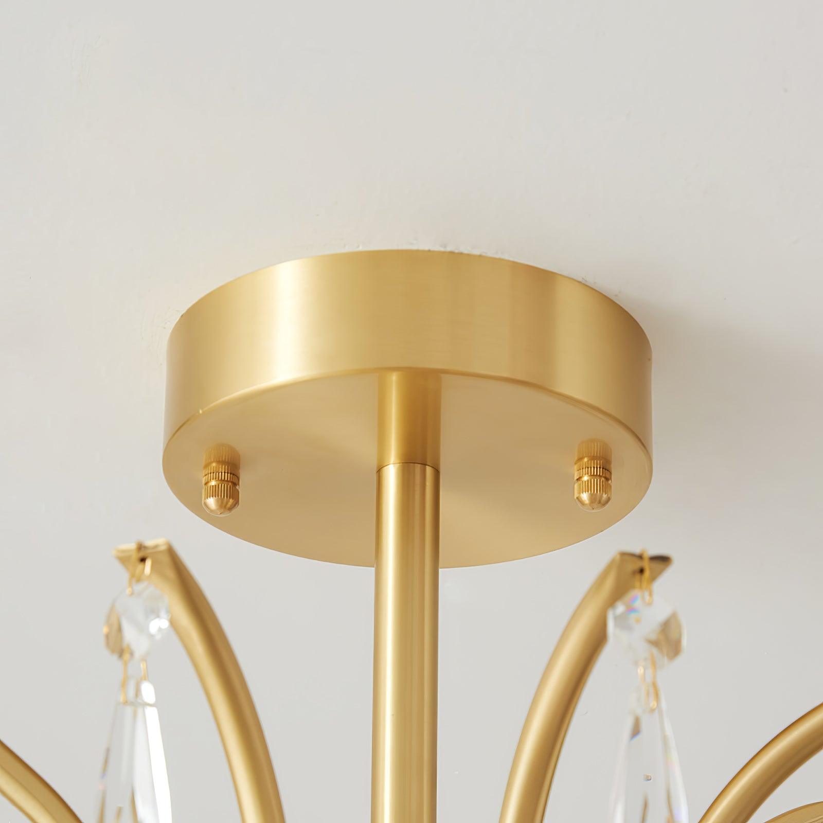 Lumara Petal Glass Brass Chandelier-Neutral Decor